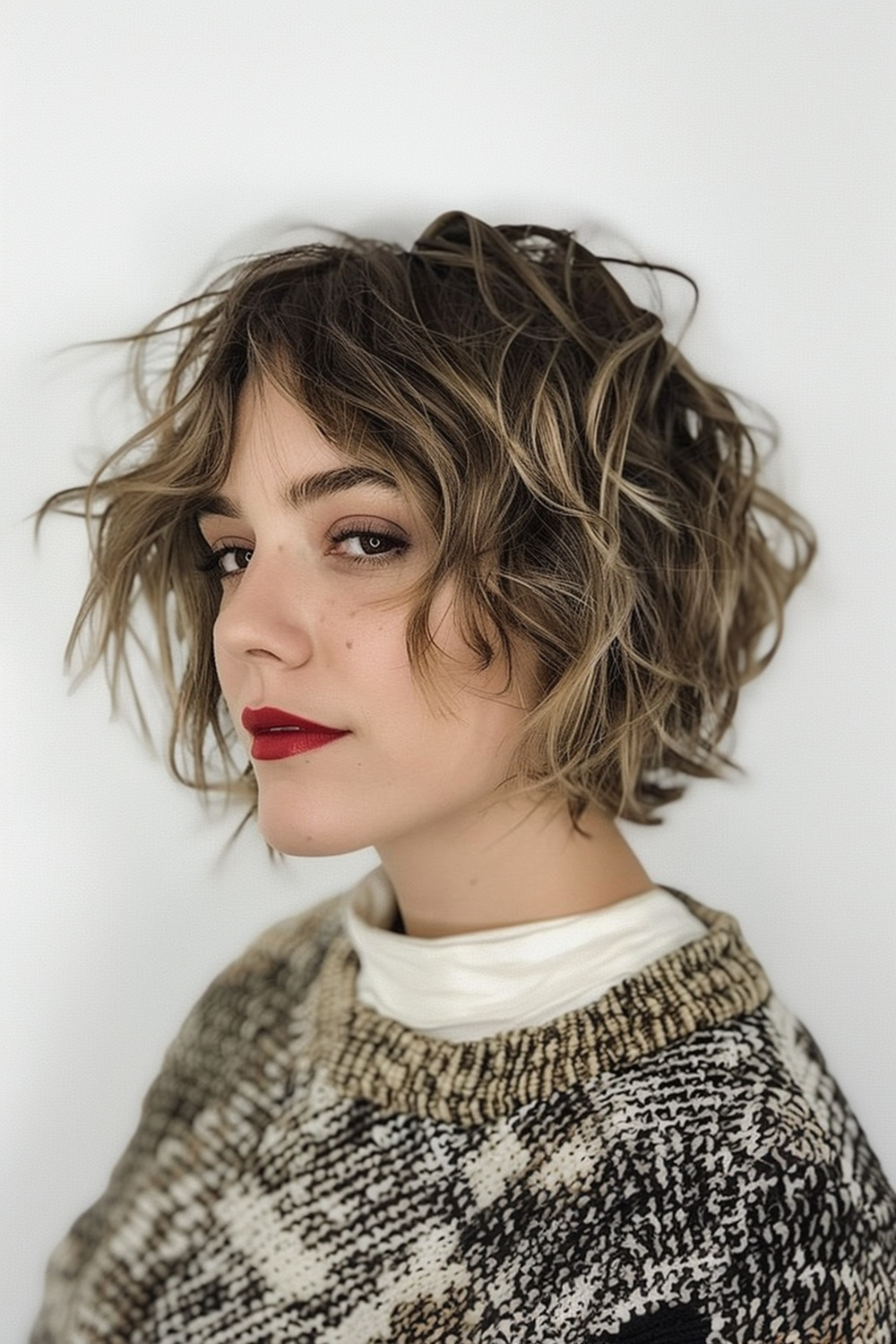 Messy short hair with beach waves