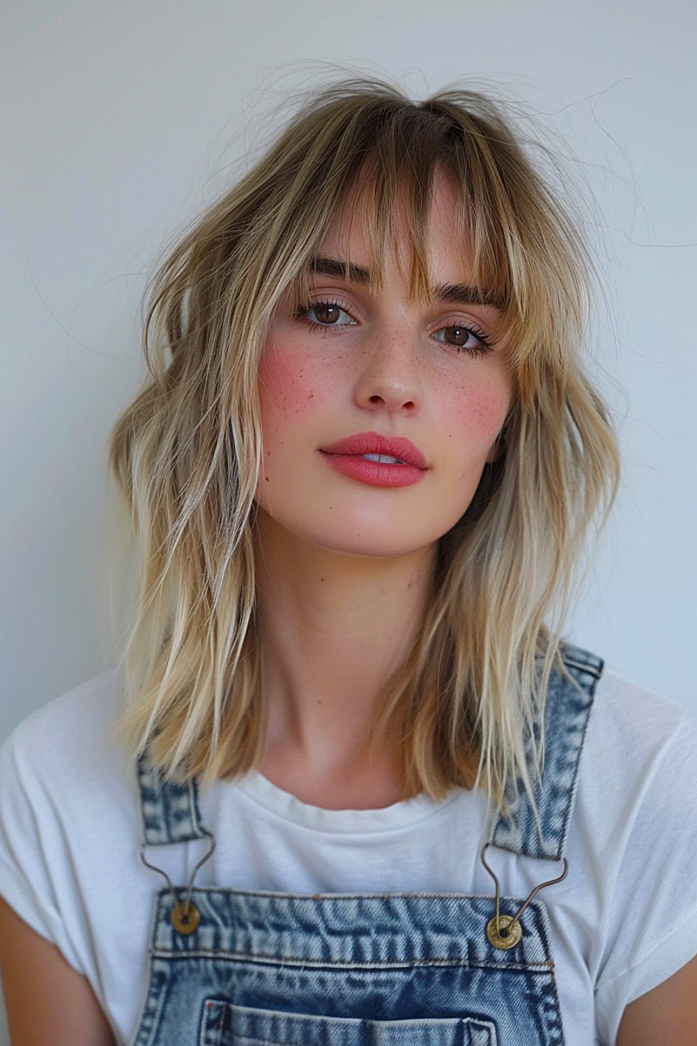Edgy medium-length thin haircut