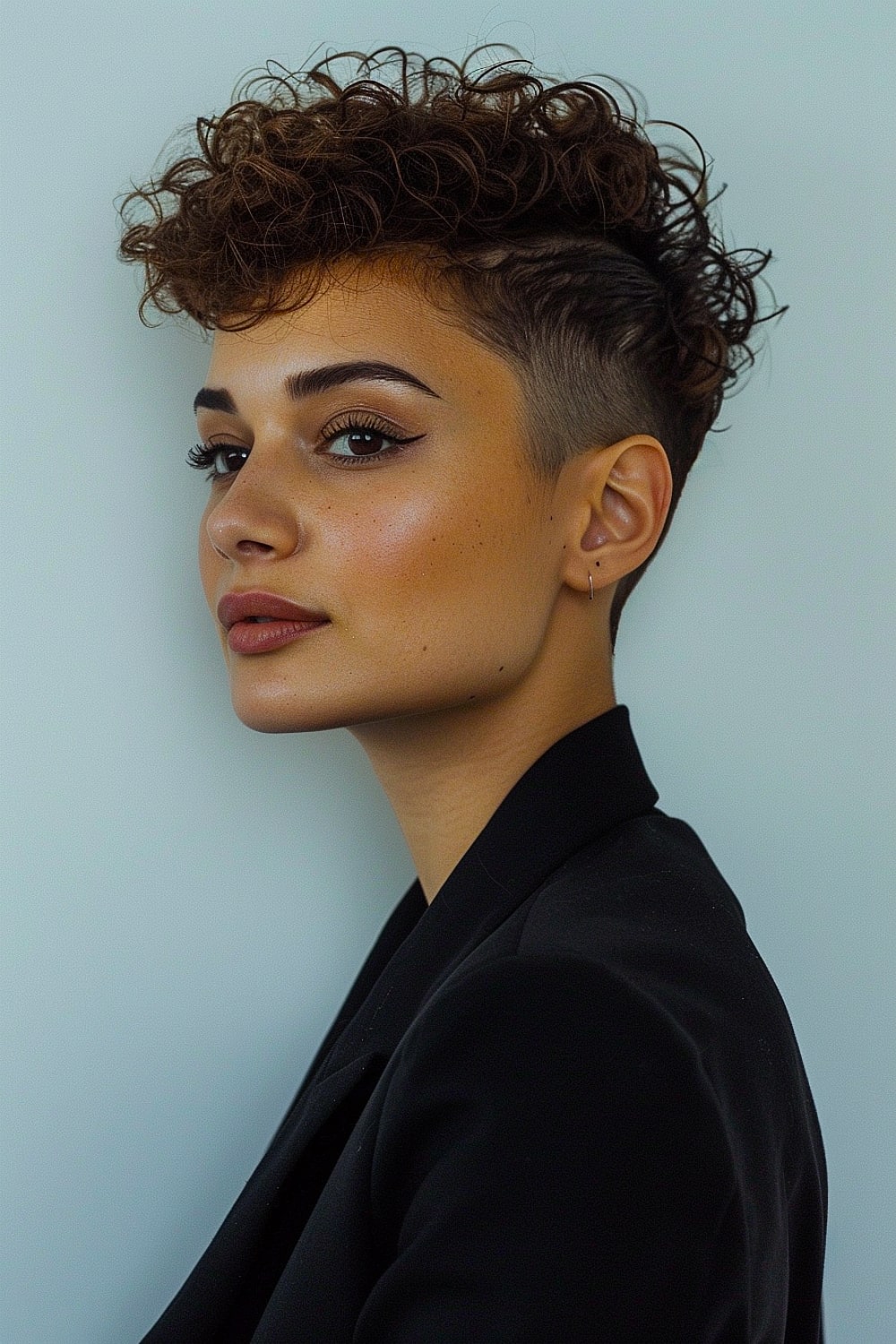 Pixie hairstyle for curly hai