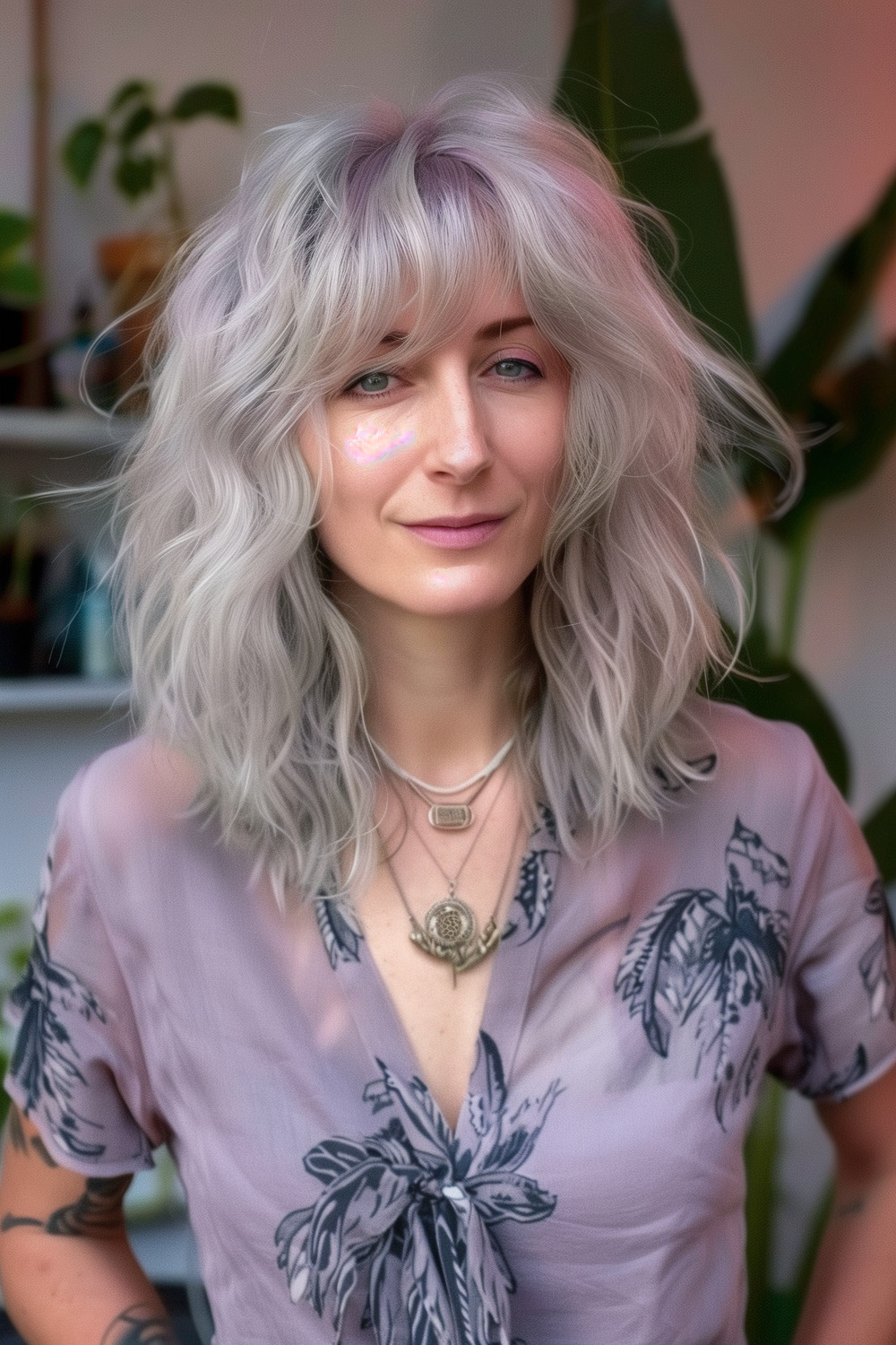 Modern shag with subtle lavender highlights