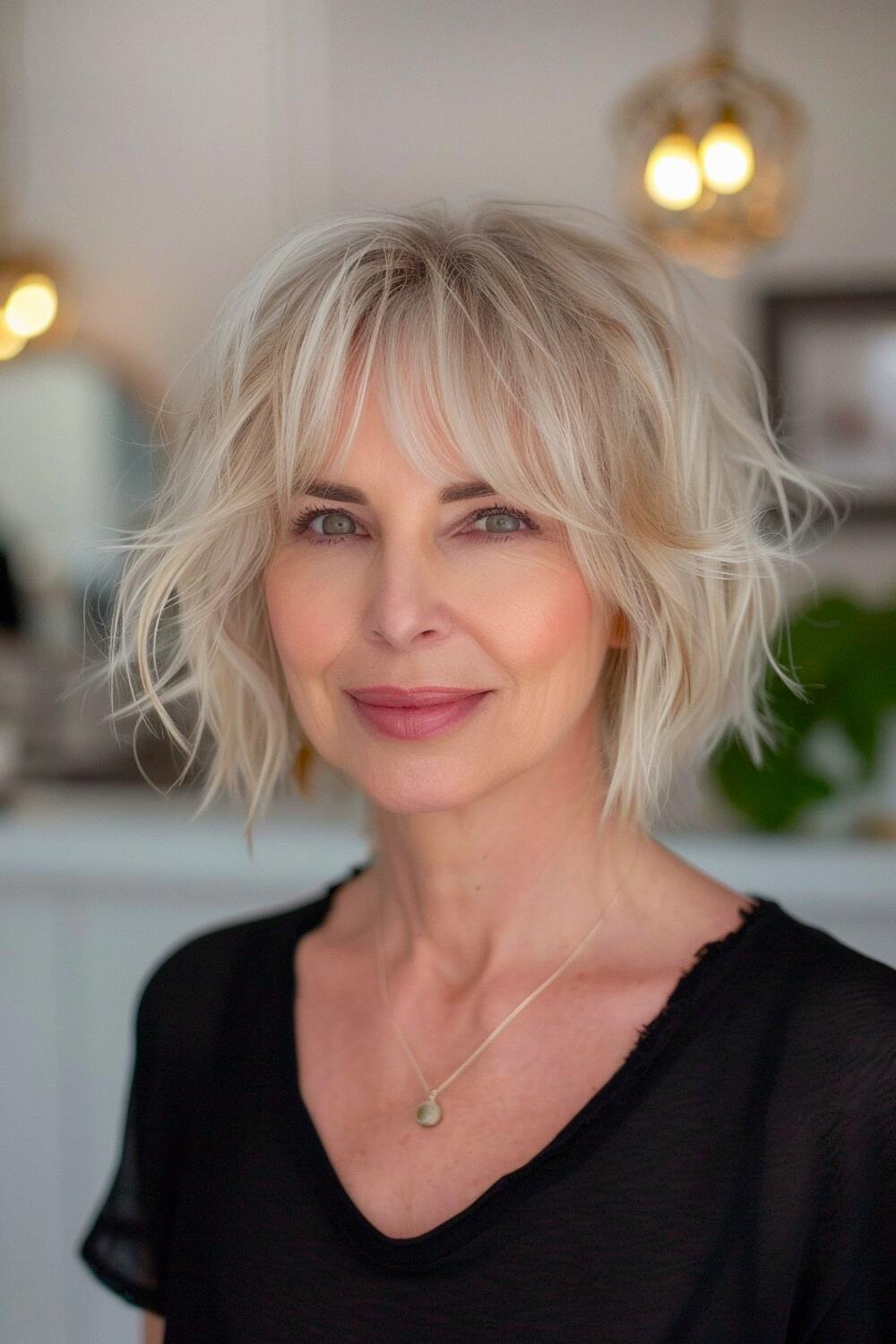 Short Messy Shag for Women Over 50