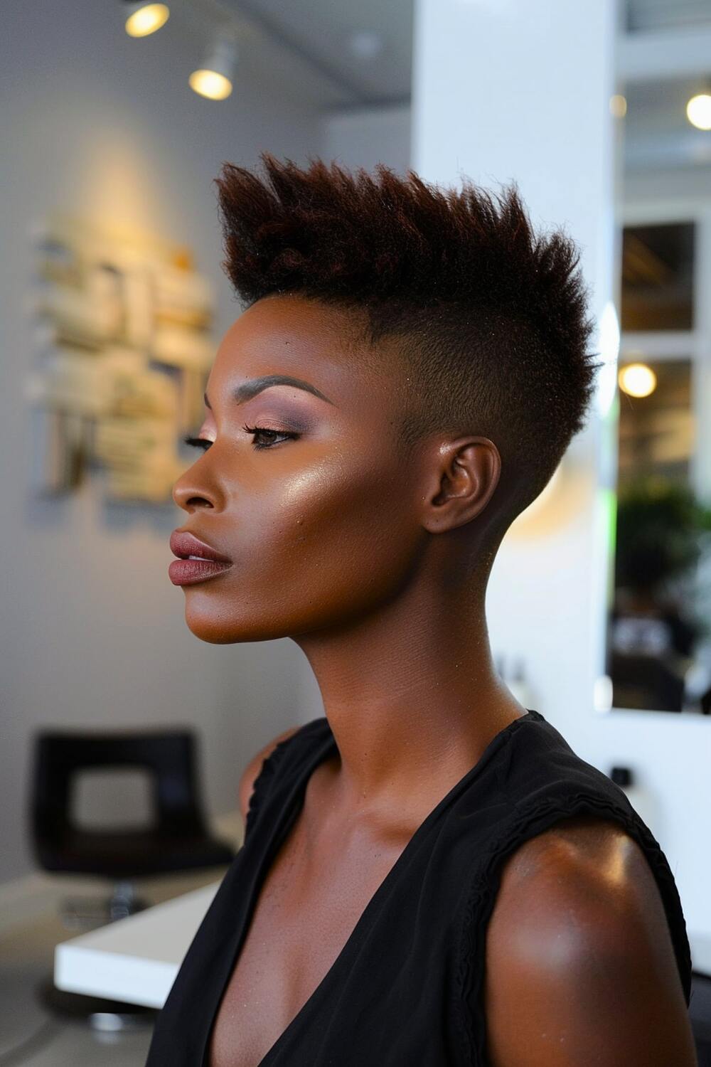 Spiky pixie haircut for black women