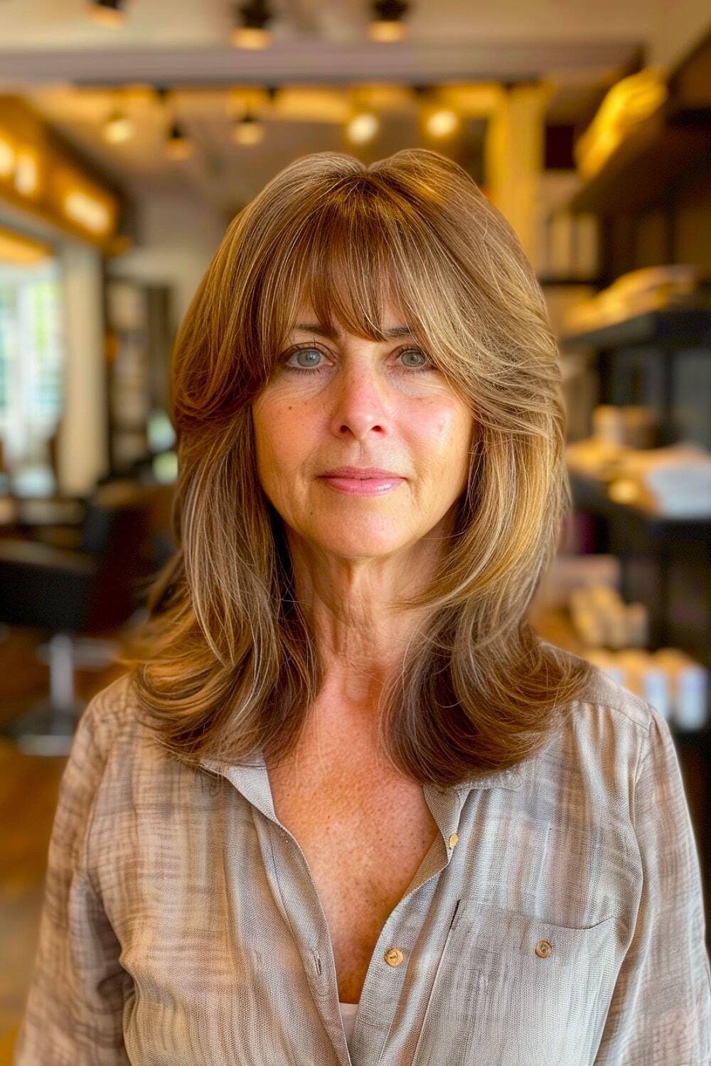 Bangs for older women with oval faces