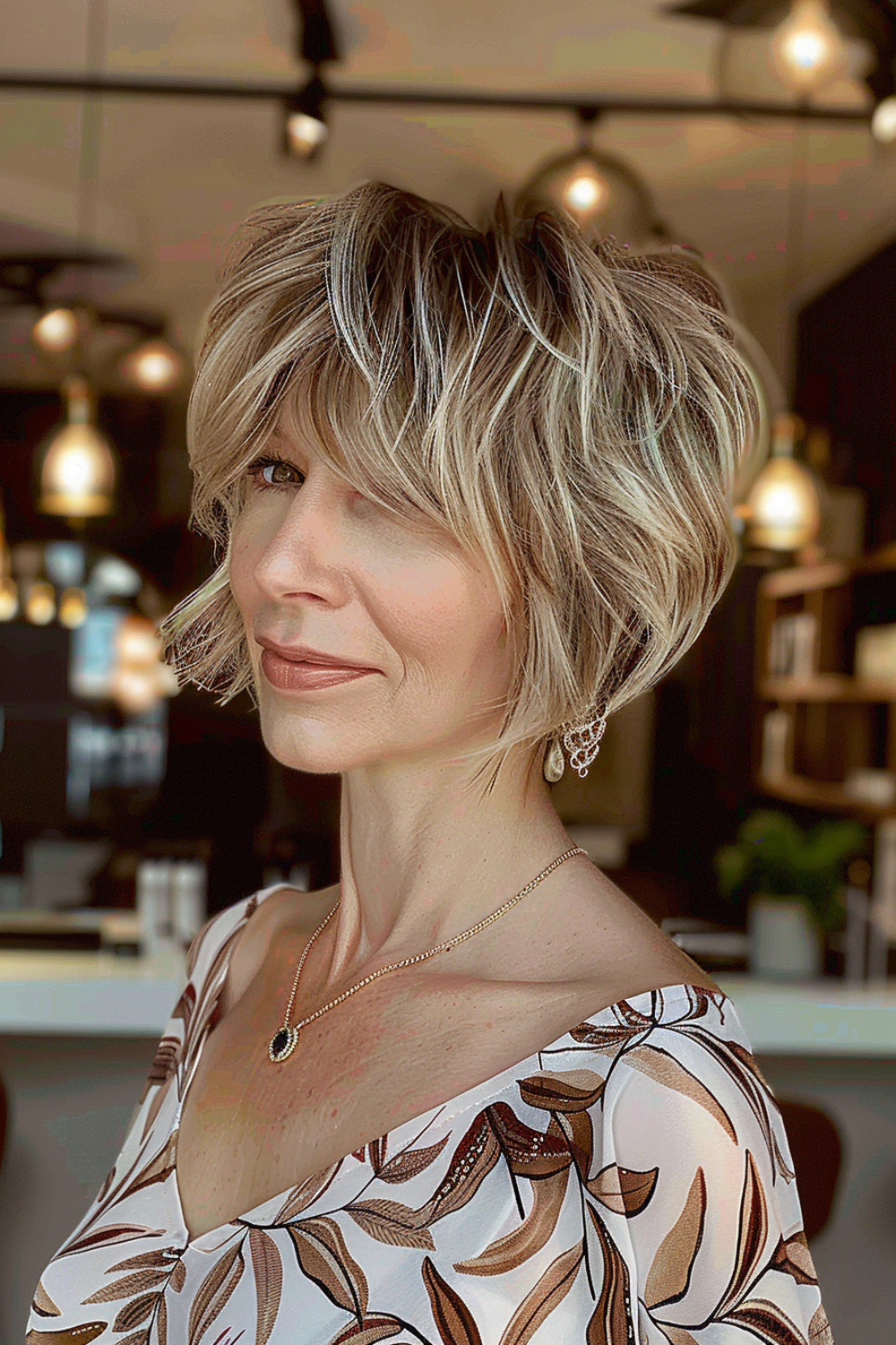 Pixie bob with textured waves and layered, tousled look