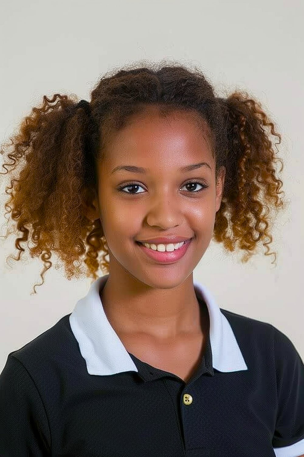 Curly pigtail hairstyle
