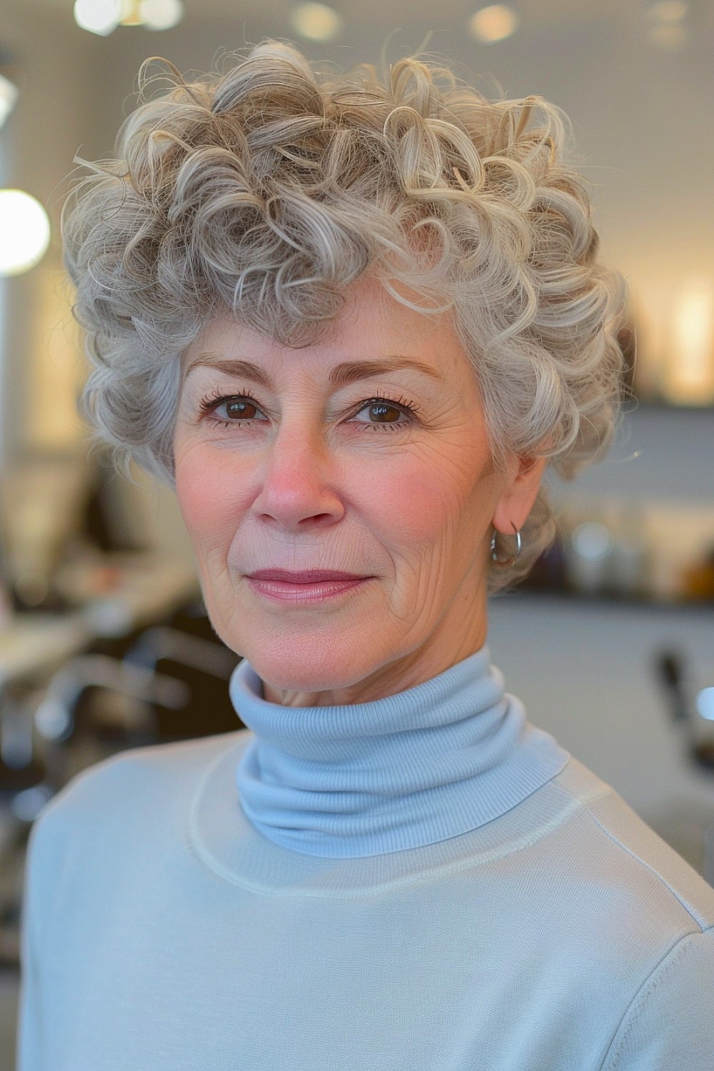 Short curly gray hair