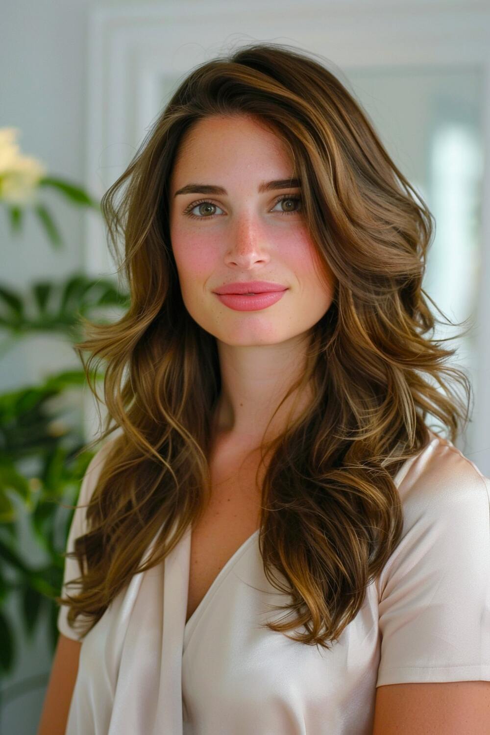 Refined formal layered hairstyle