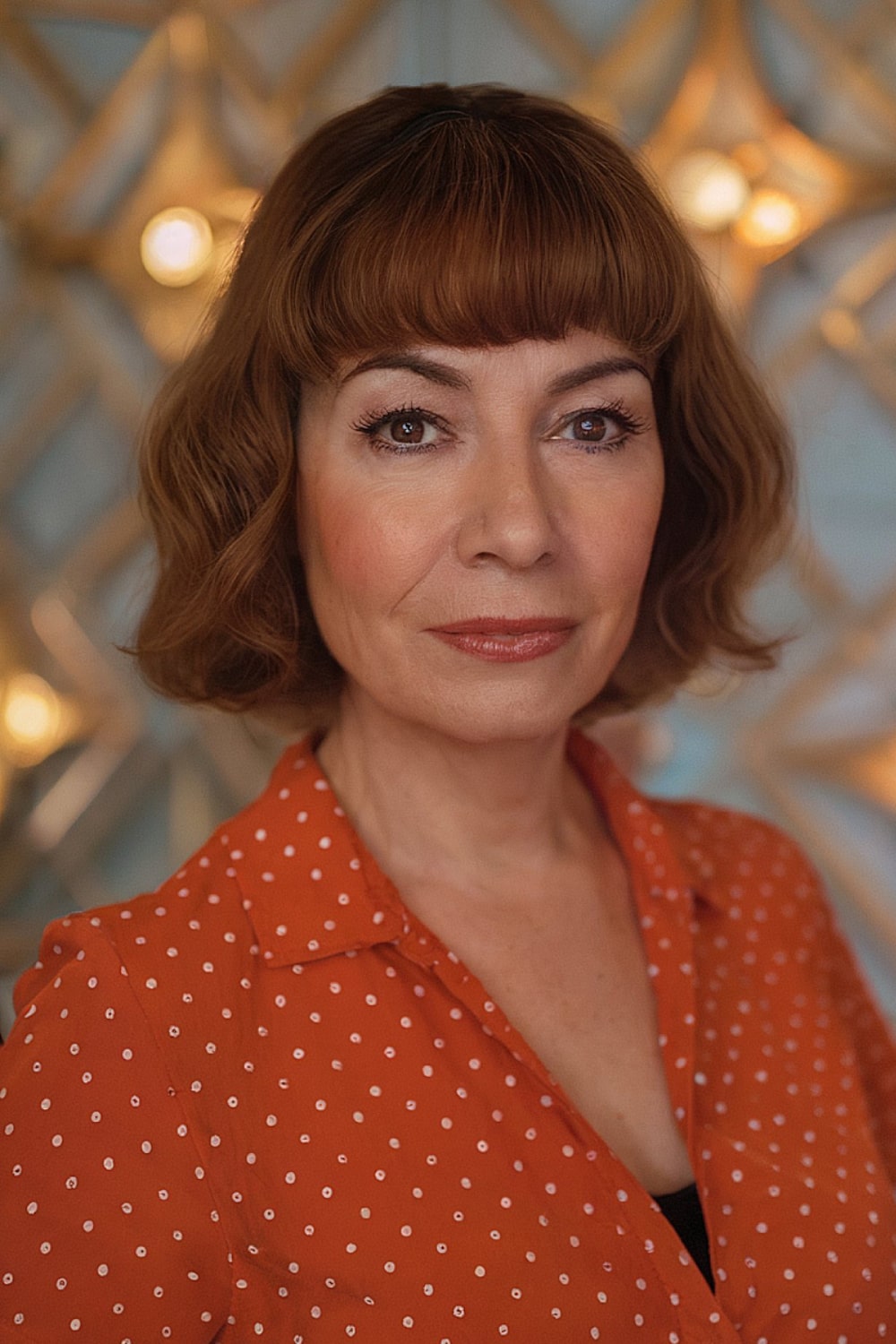 Retro bob with straight-across baby bangs