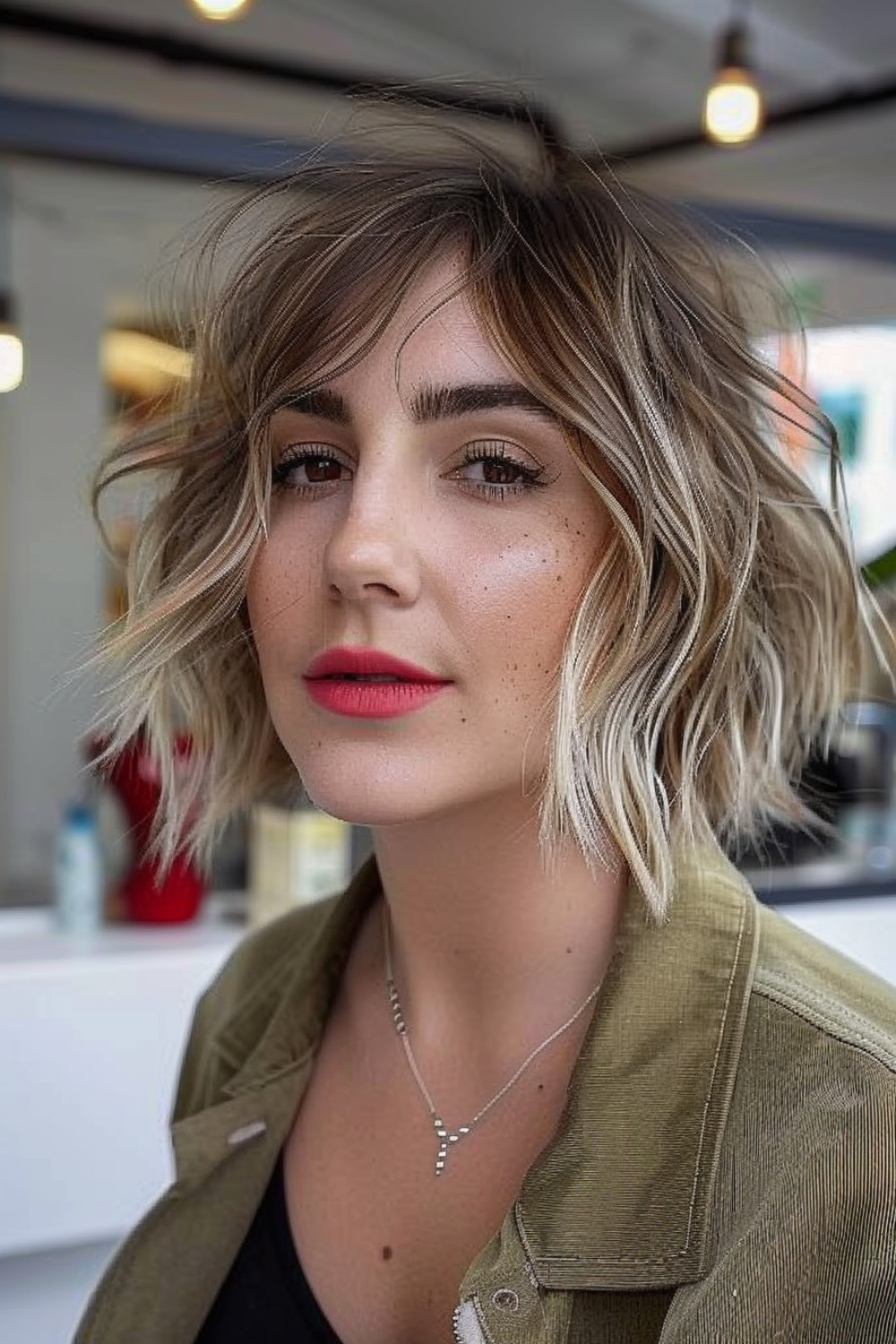 Shaggy bob with textured ends