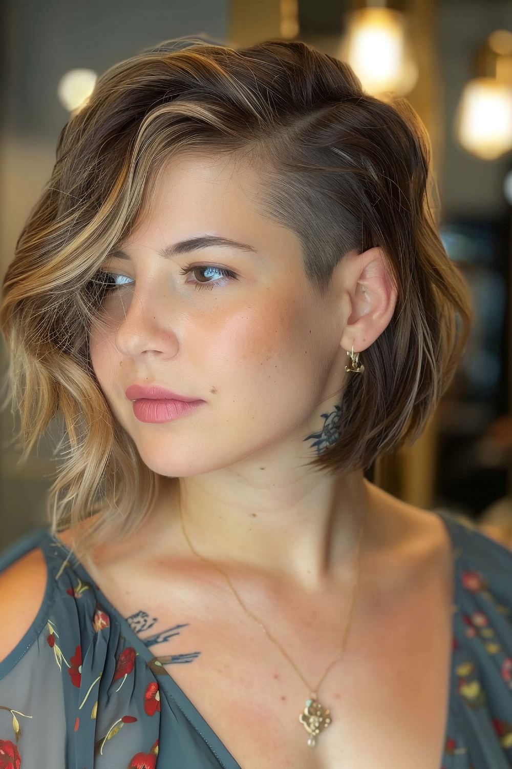 Shaggy chic with subtle undercut