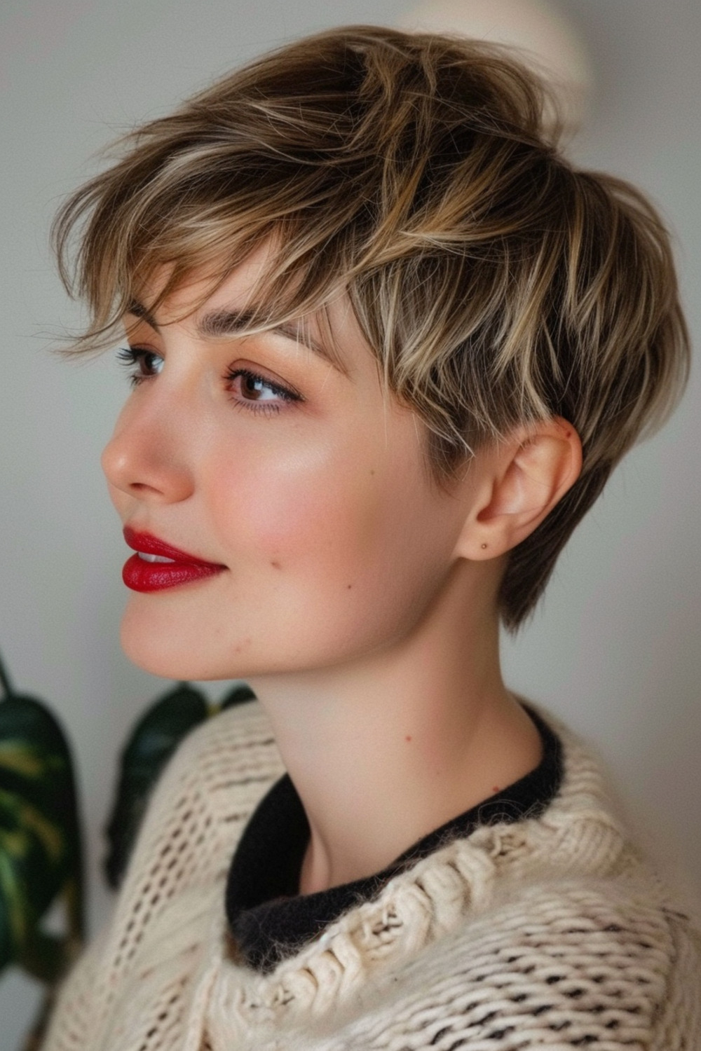 Shaggy pixie with feathered layers