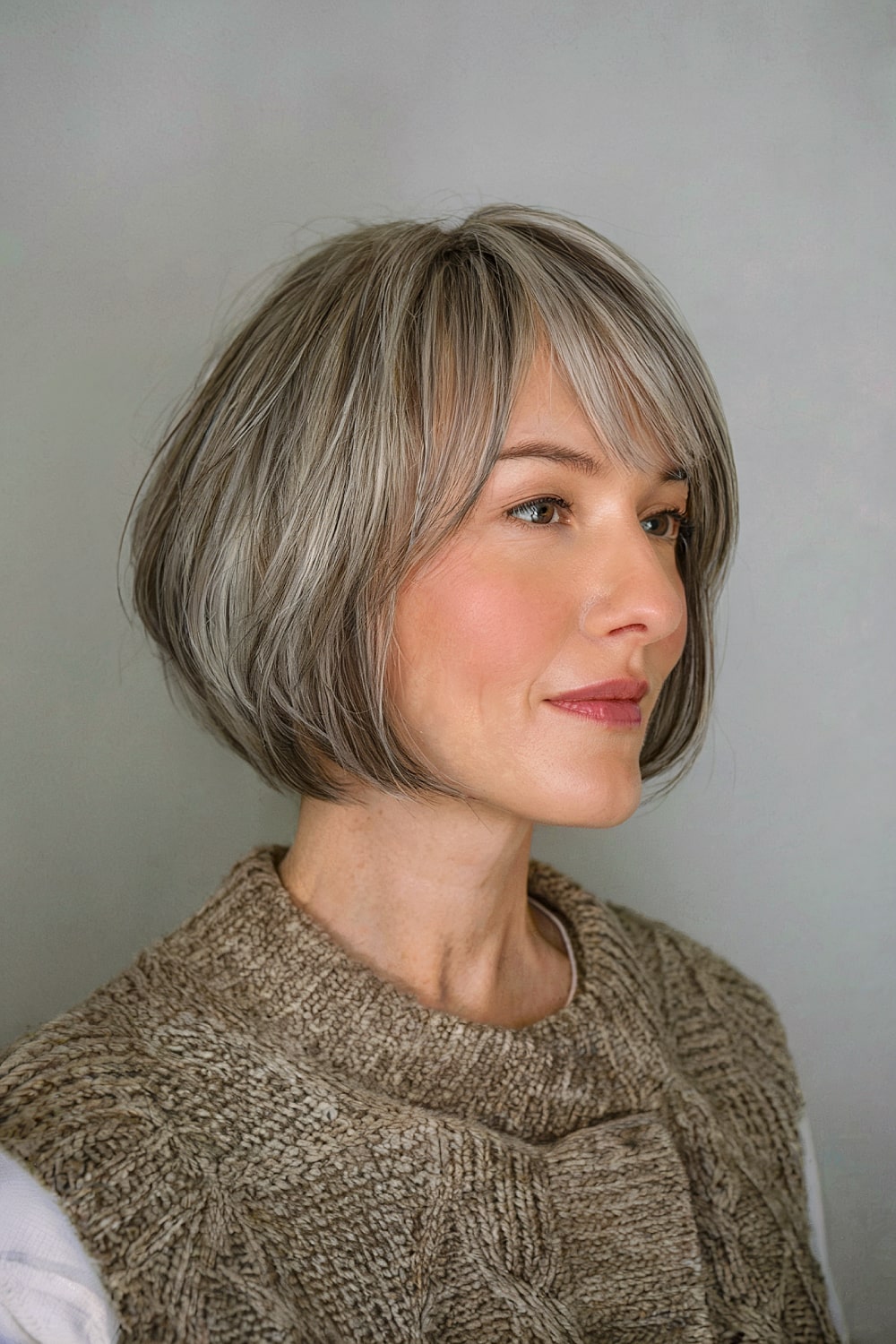 Short bob with bangs for women over 50