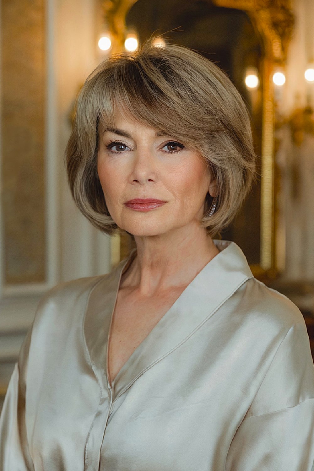 Short bob with voluminous side bangs