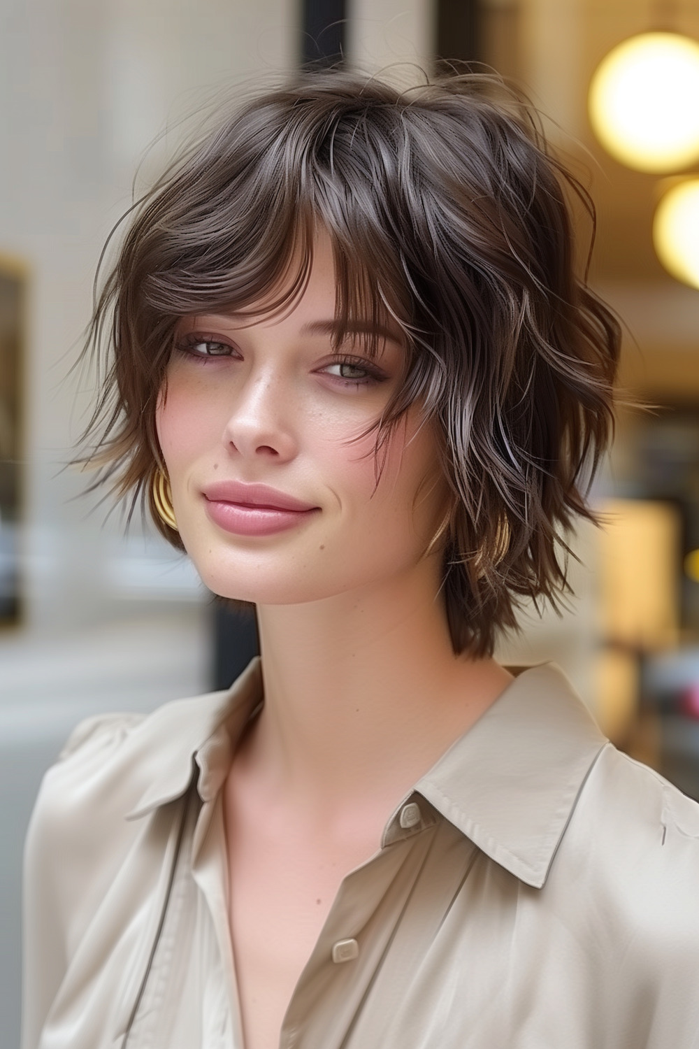 Short butterfly cut with textured layers