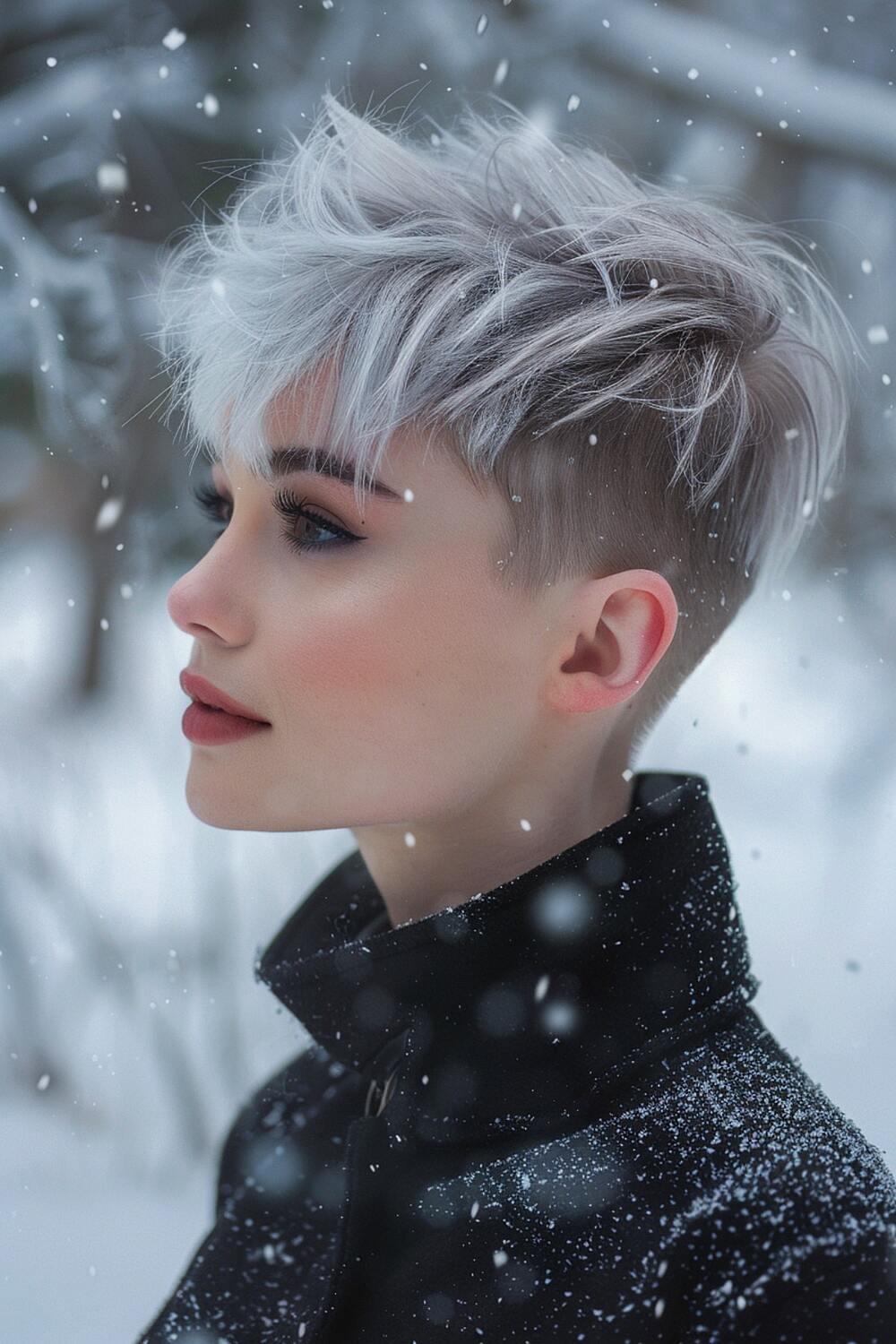 Short frosted pixie layers