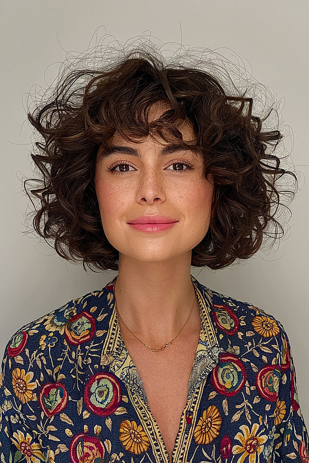 Short layered curly bob