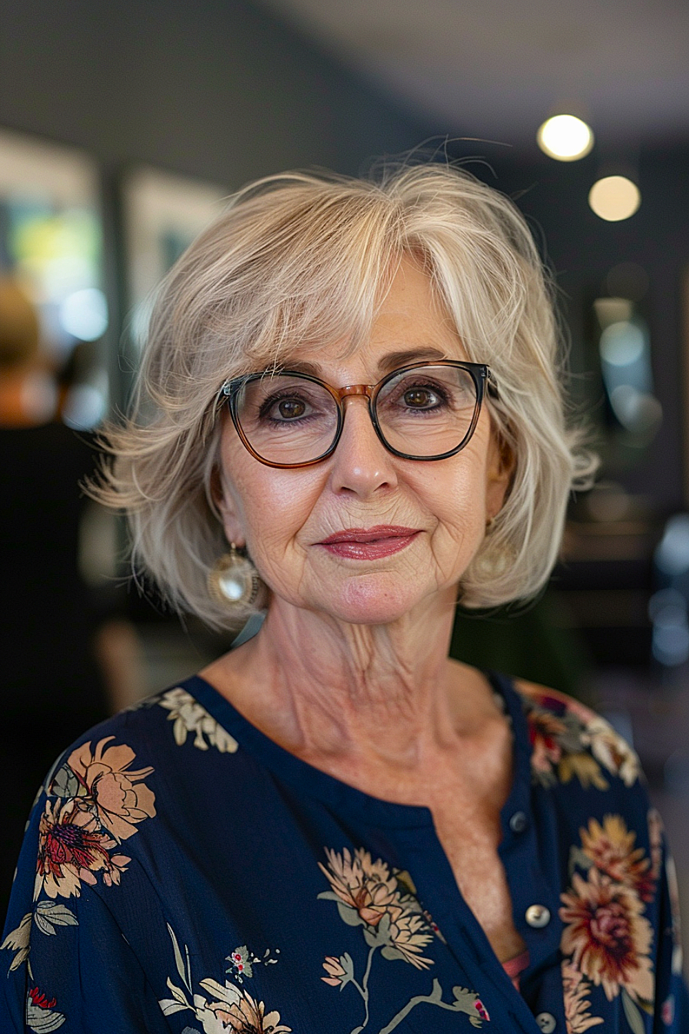 Short thin hair with bangs for women over 70
