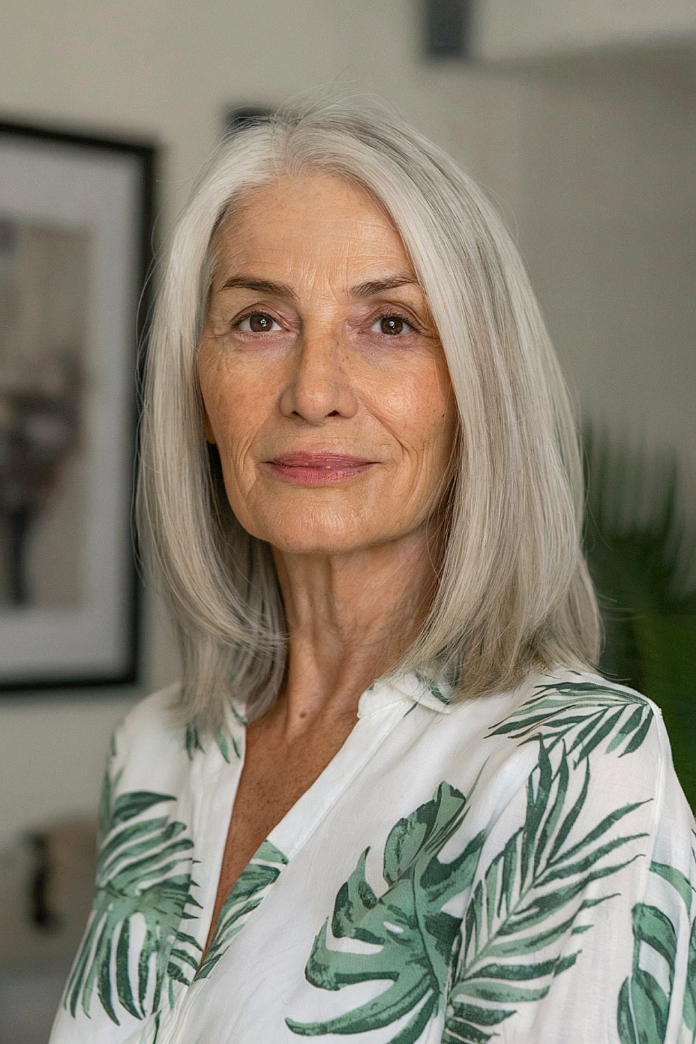 Shoulder-Length Hair for Women Over 70