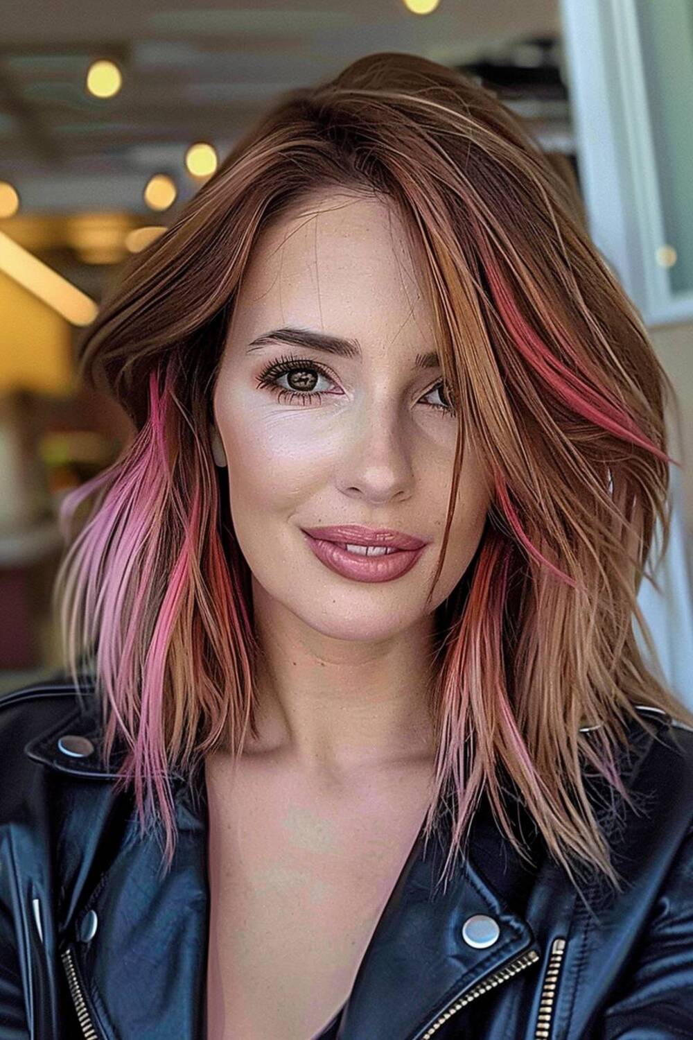 Side part with bold streaks for an edgy flair