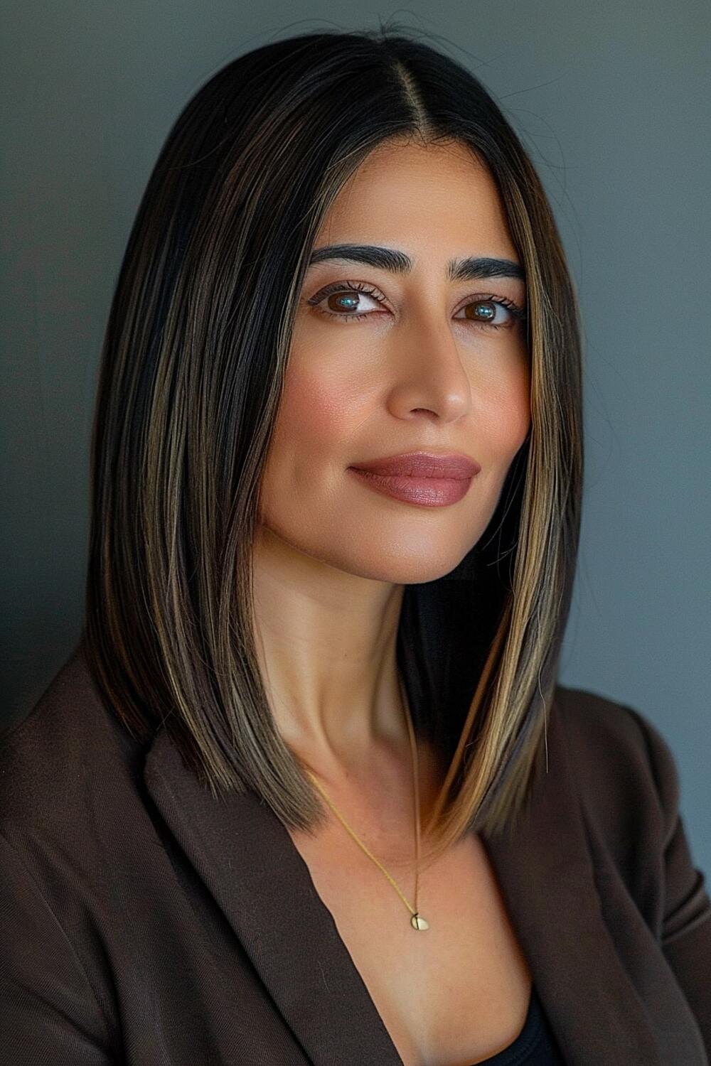 Medium-length thin hair with no layers