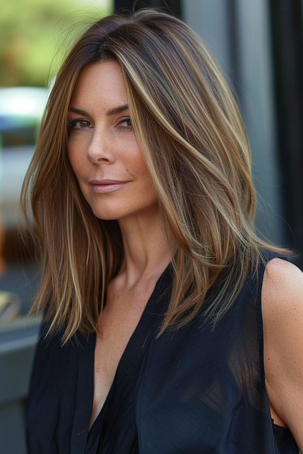 Sleek medium layered cut