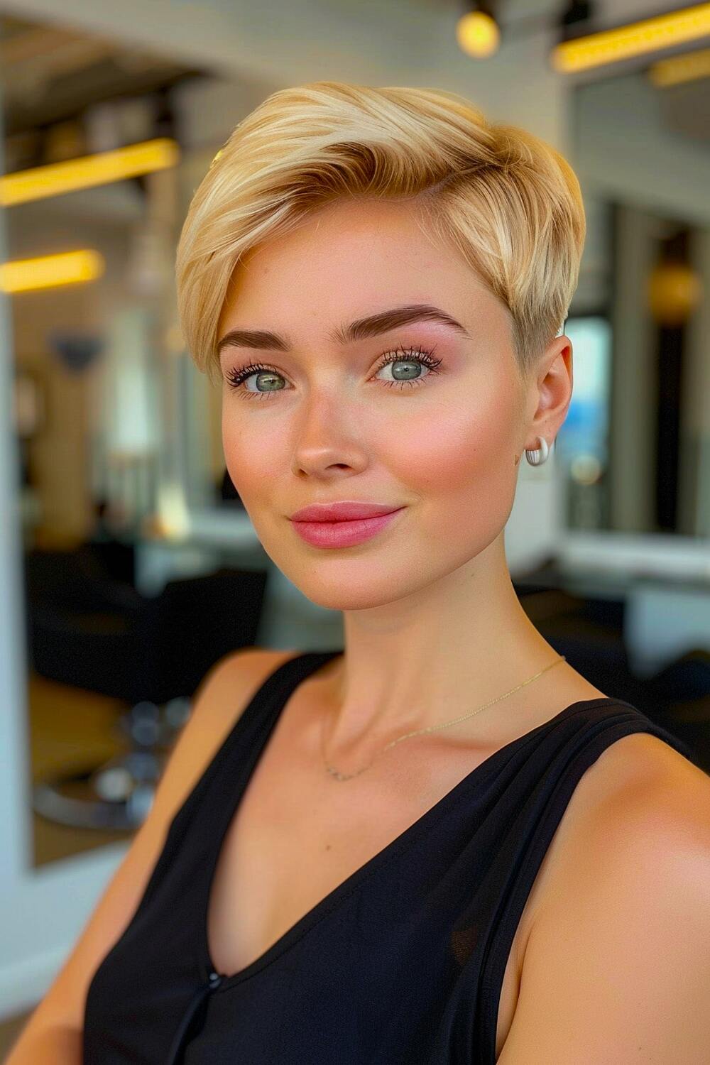 Straight hair pixie cut