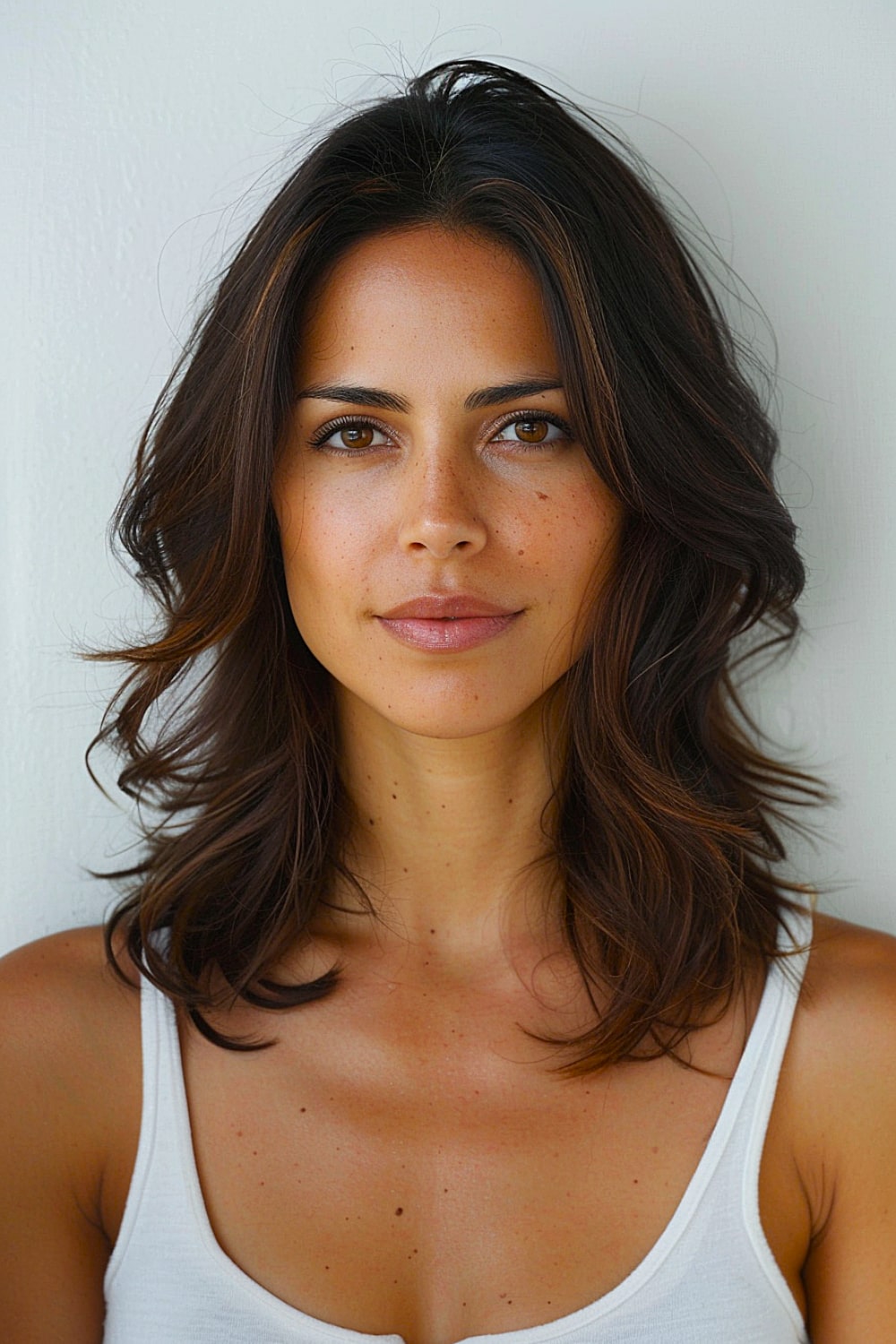 Medium-length thin hair for oval faces