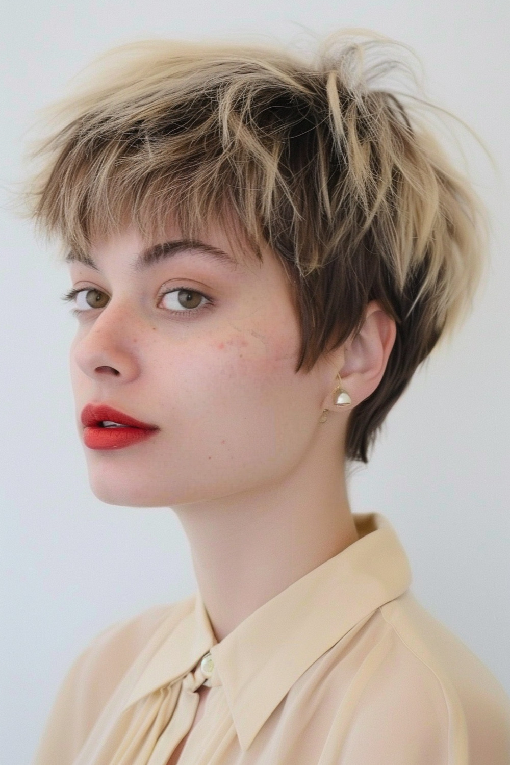 Soft shaggy pixie with face-framing layers
