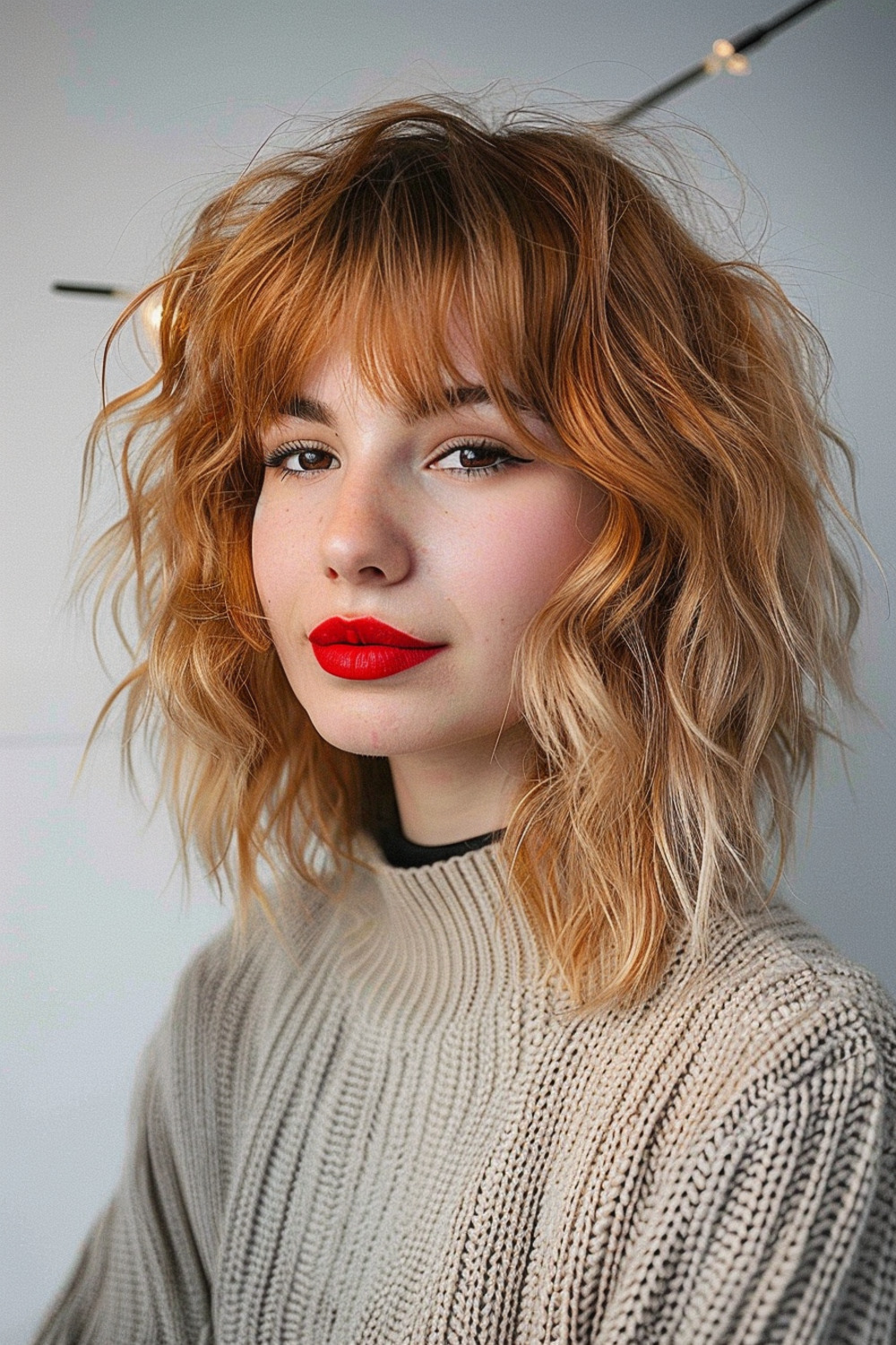 Soft short wolf cut with feathered ends