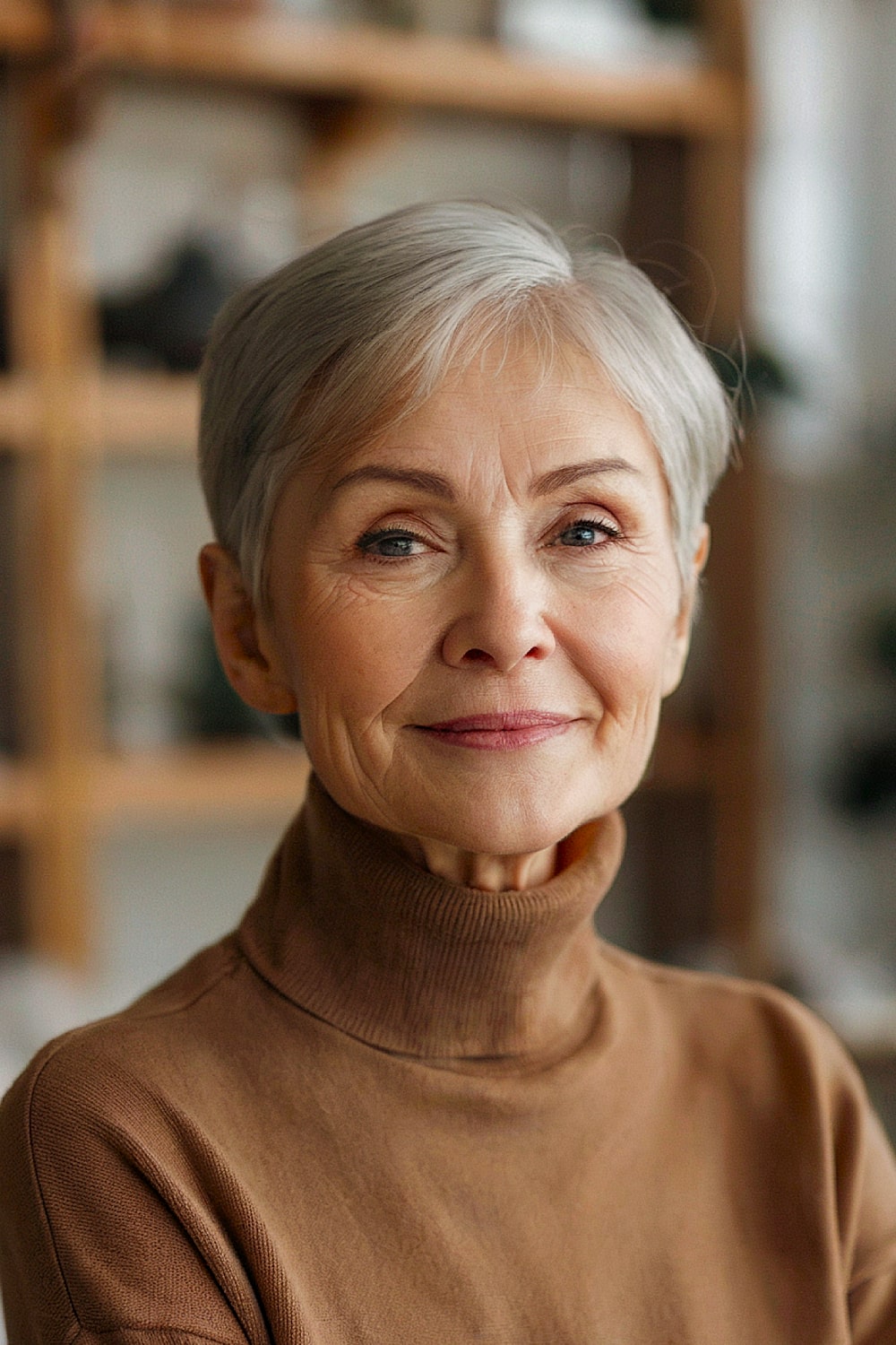 Straight Pixie for Older Women Over 70