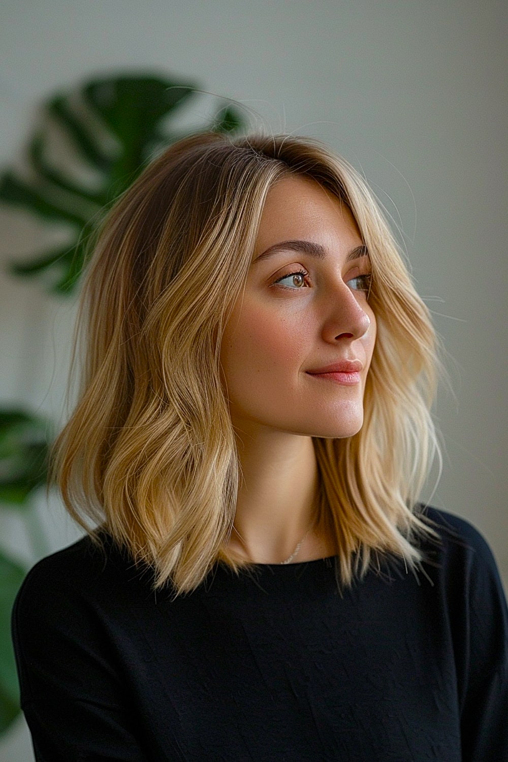 Medium-length fine thin hair