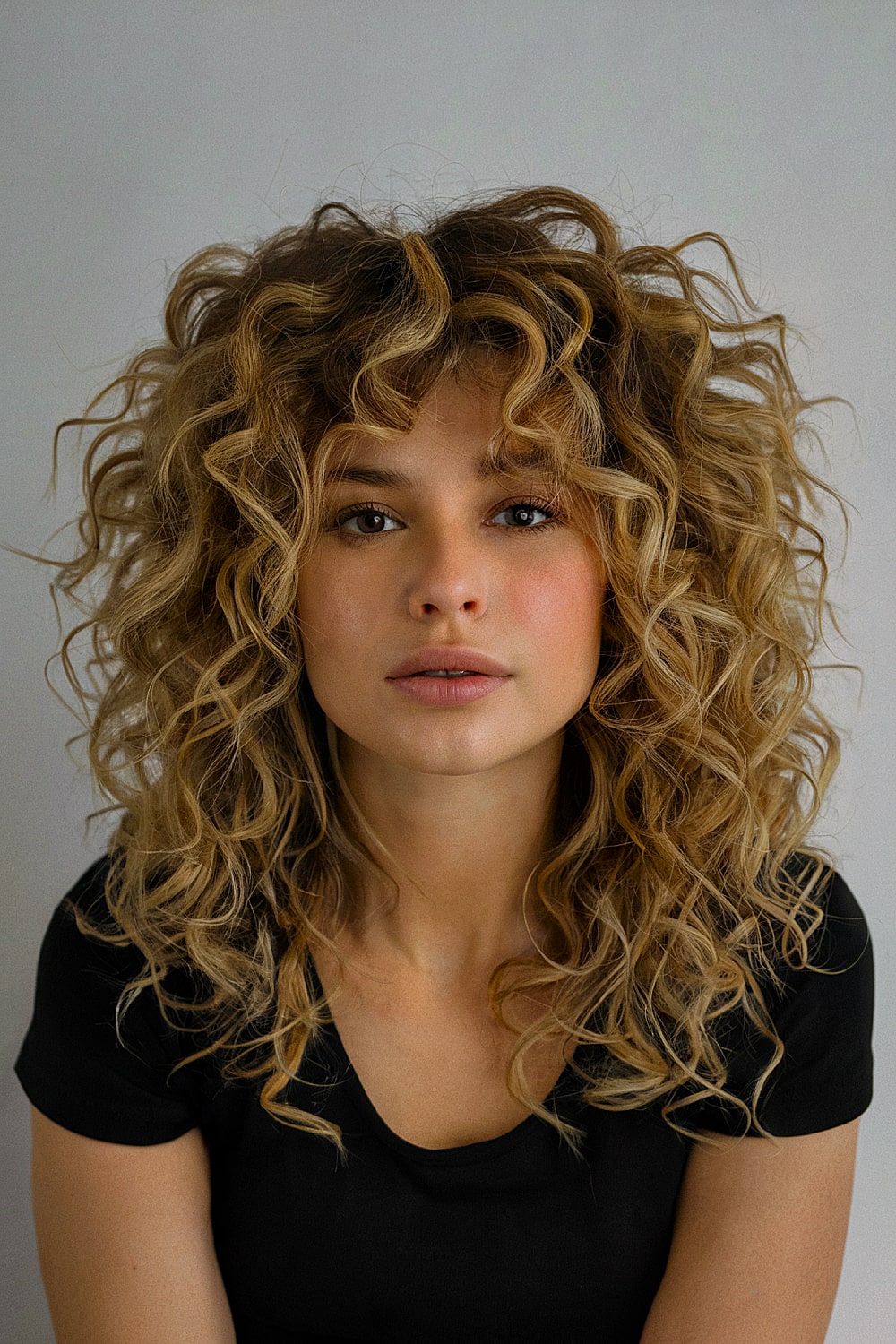 Shaggy curly haircut