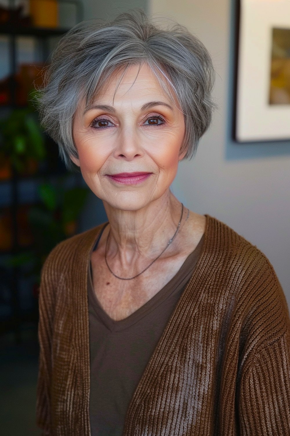 Short gray hairstyle for women over 60