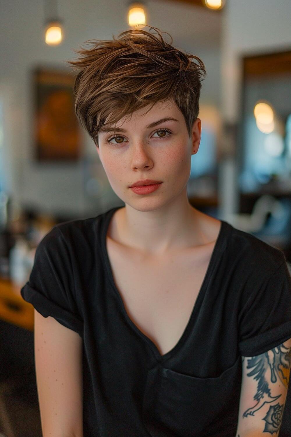 Messy Short Tomboy Hair for Oval Faces