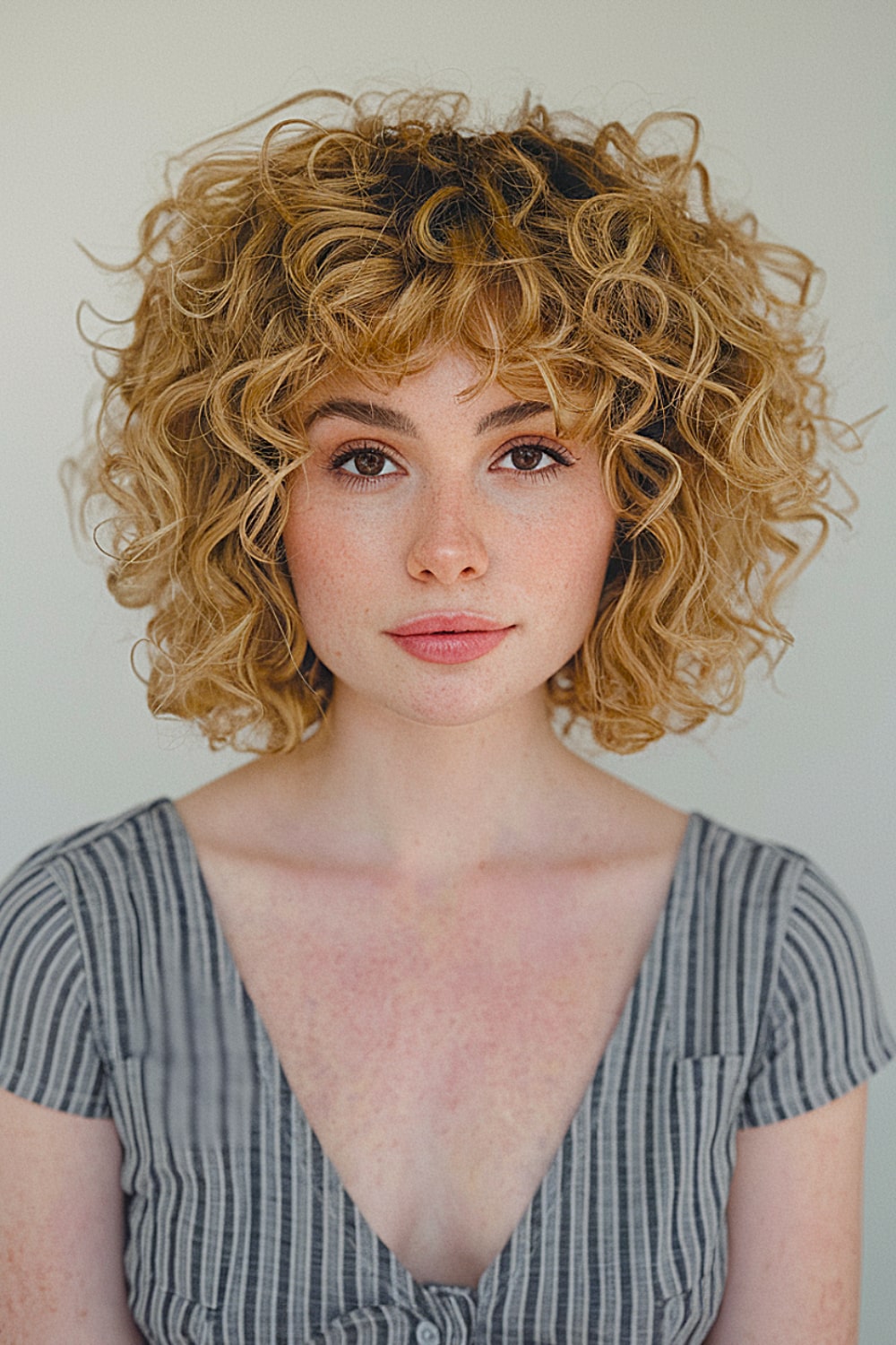 Voluminous shaggy curly hair 