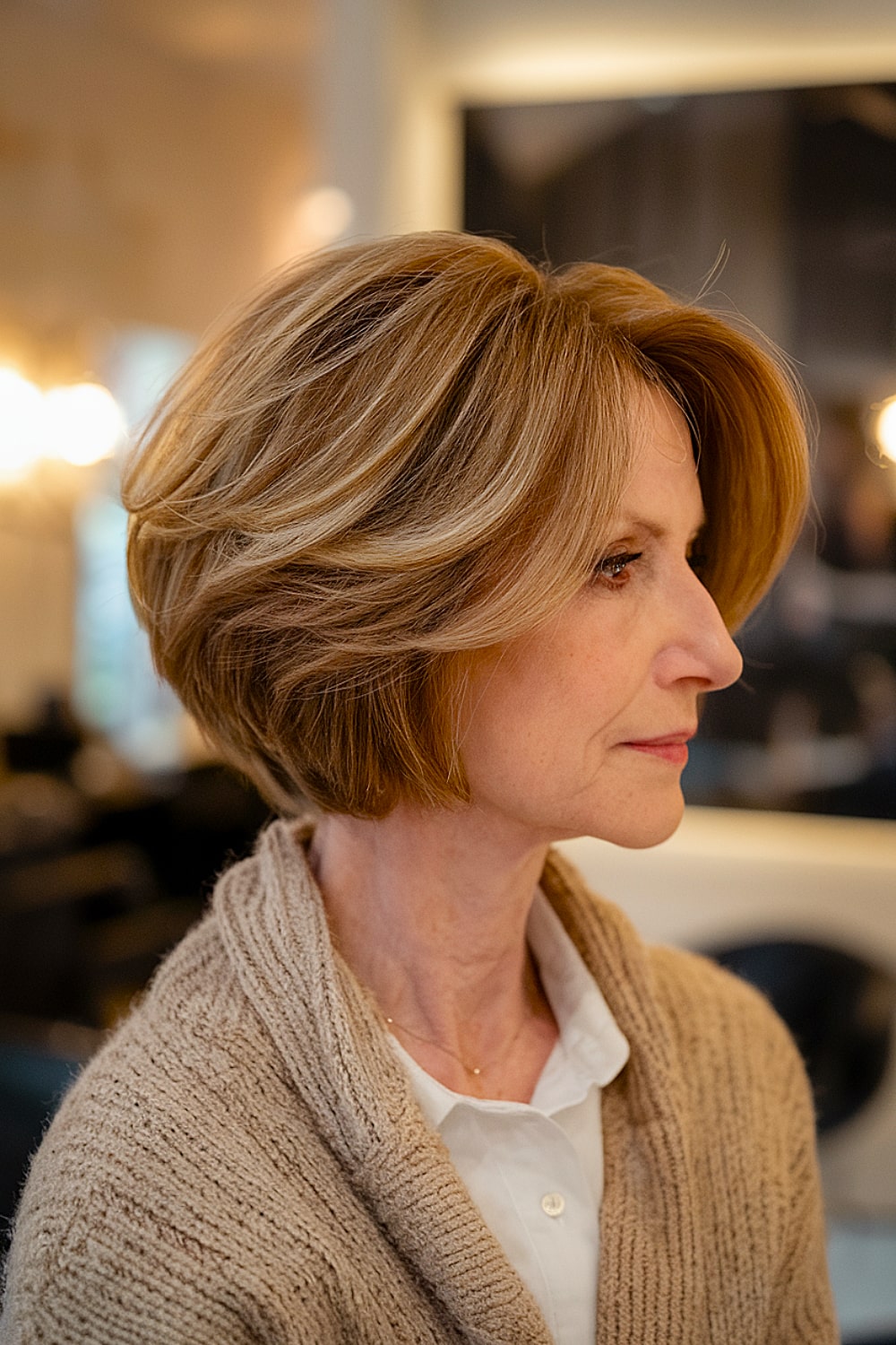 Tapered Bob with Face-Framing Layers for Women Over 50