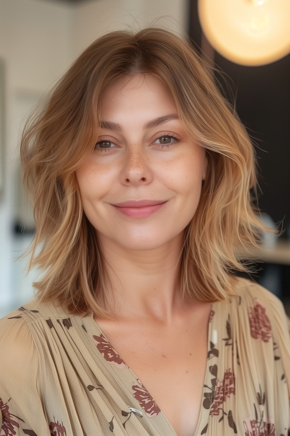 Textured butterfly cut with wispy ends