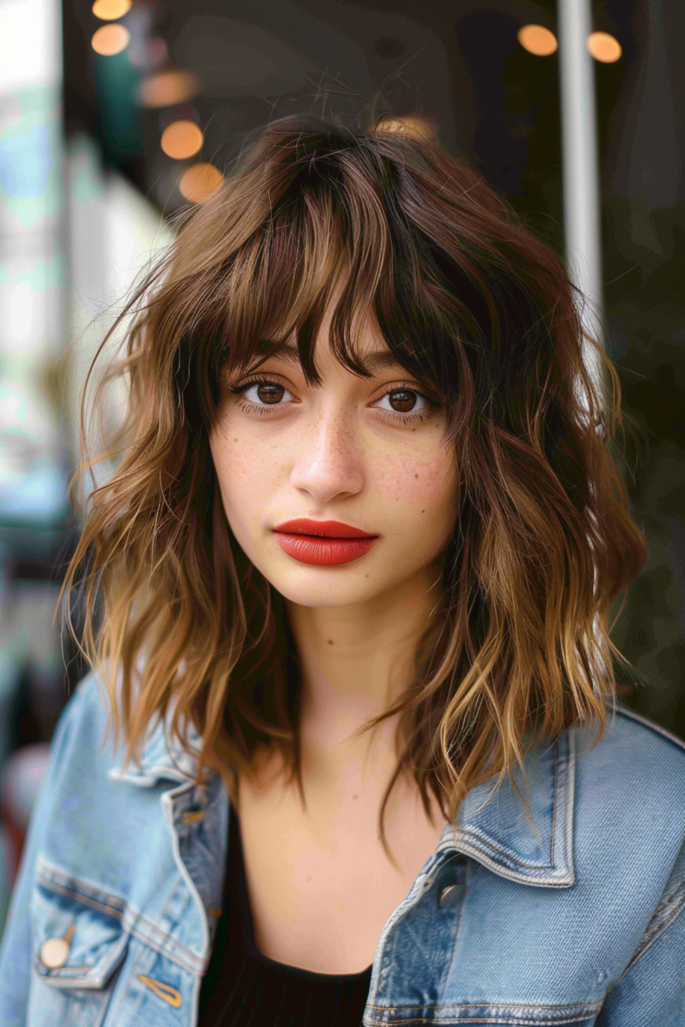 Textured layers with bangs