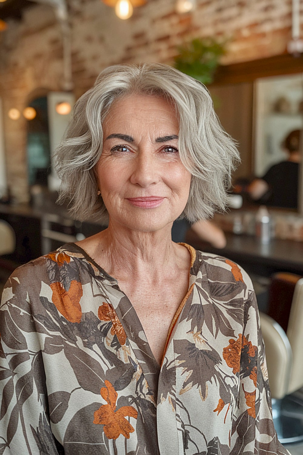 Tousled short bob with soft texture for women over 60