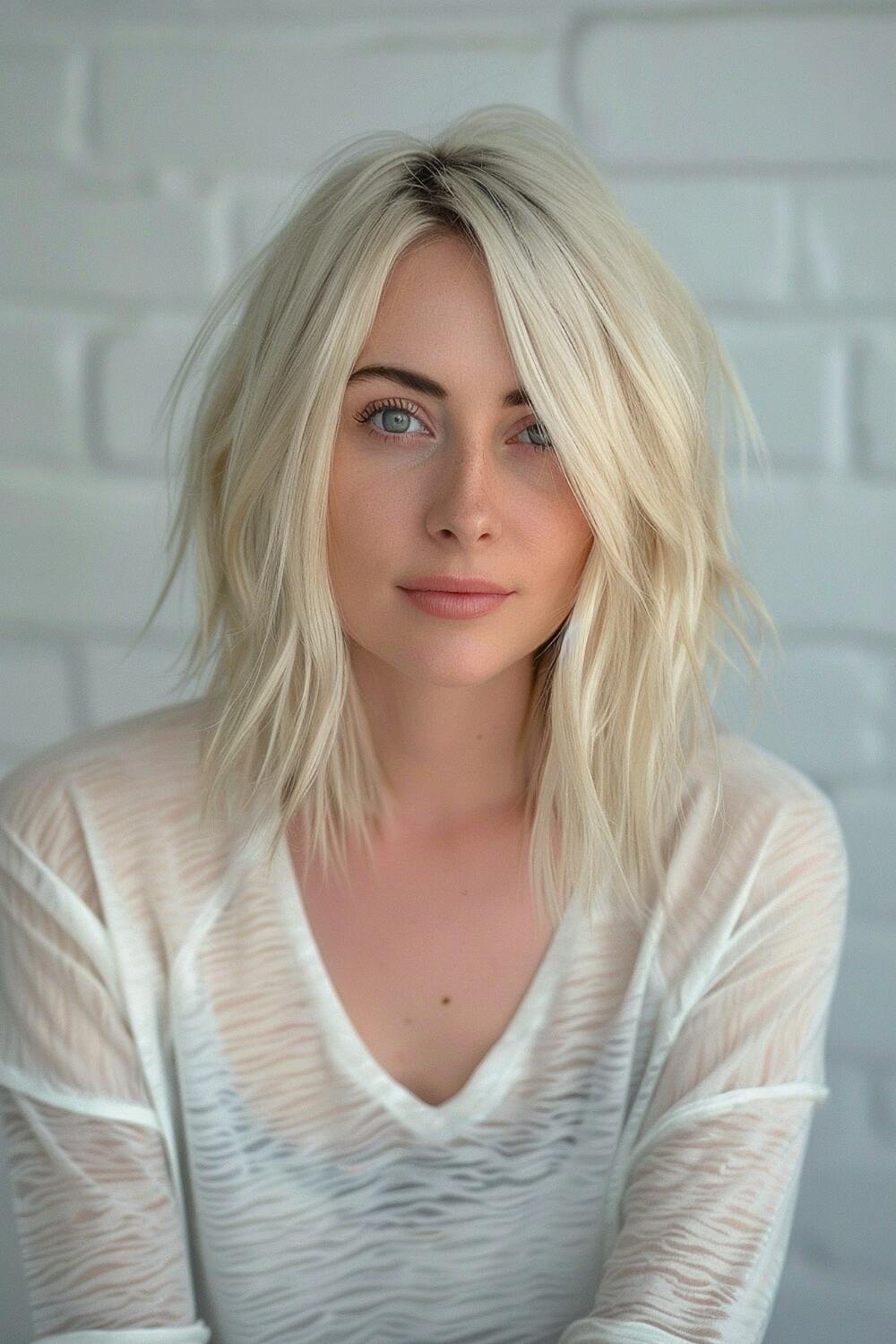 Asymmetrical choppy bob hairstyle