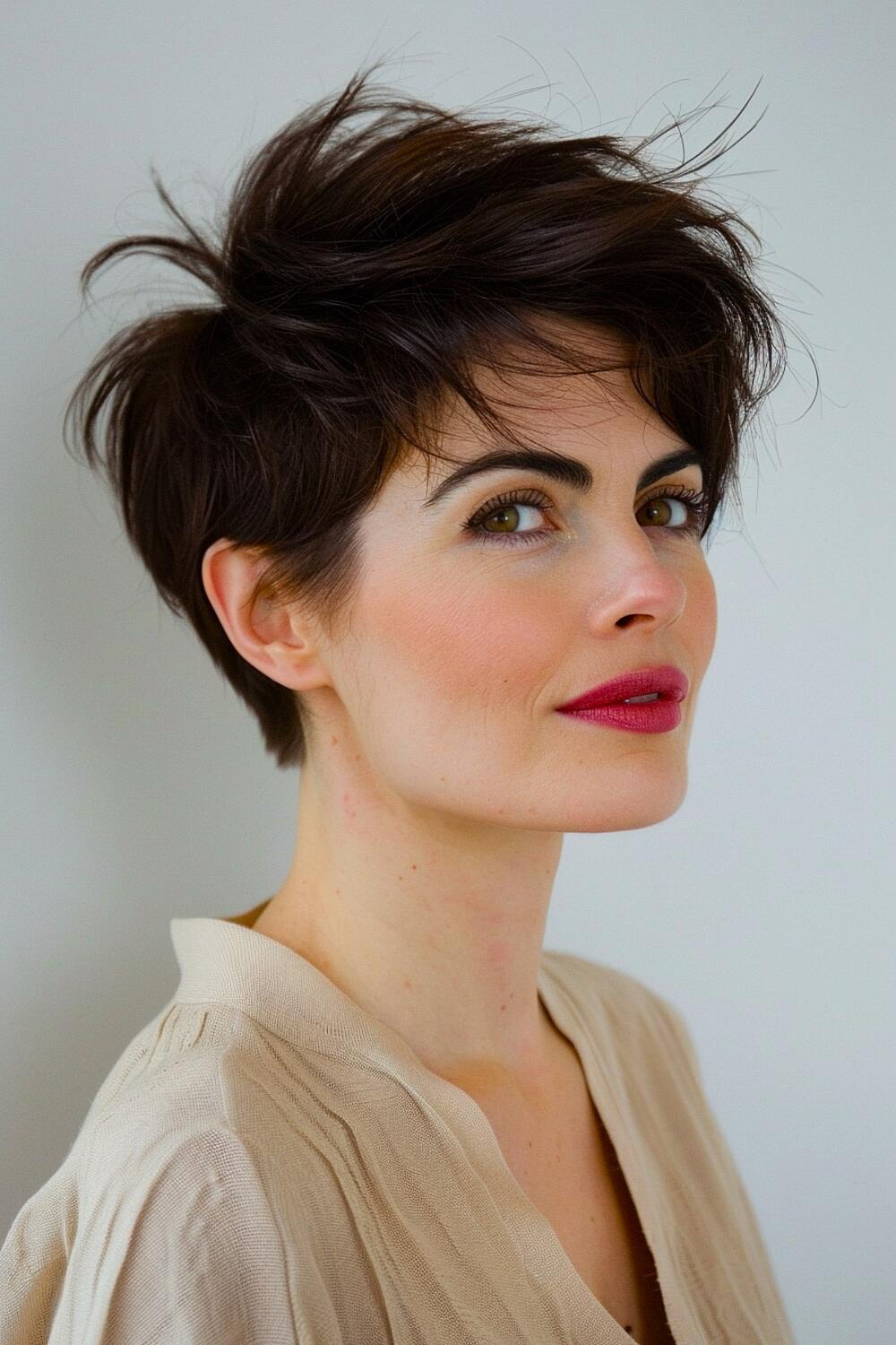 Long spiky pixie haircut