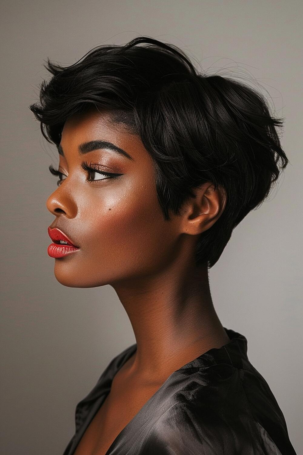 Relaxed pixie hairstyle