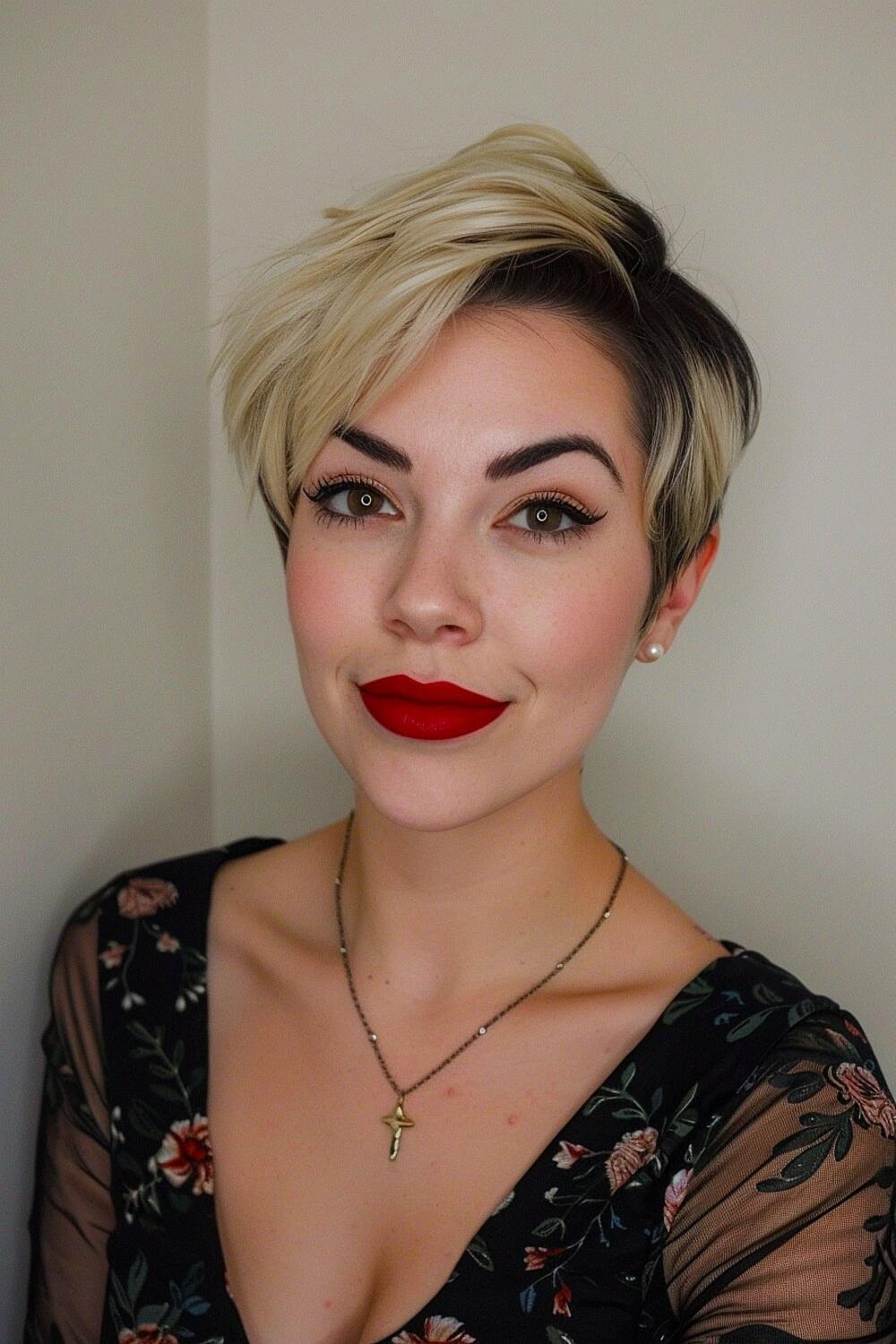 Two-tone pixie cut