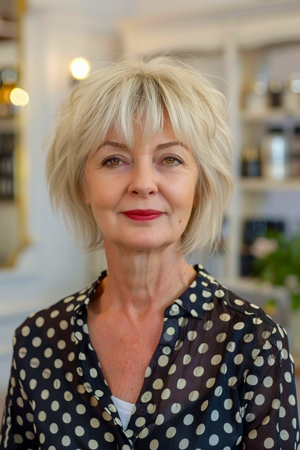 Short shaggy gray hair for over 60