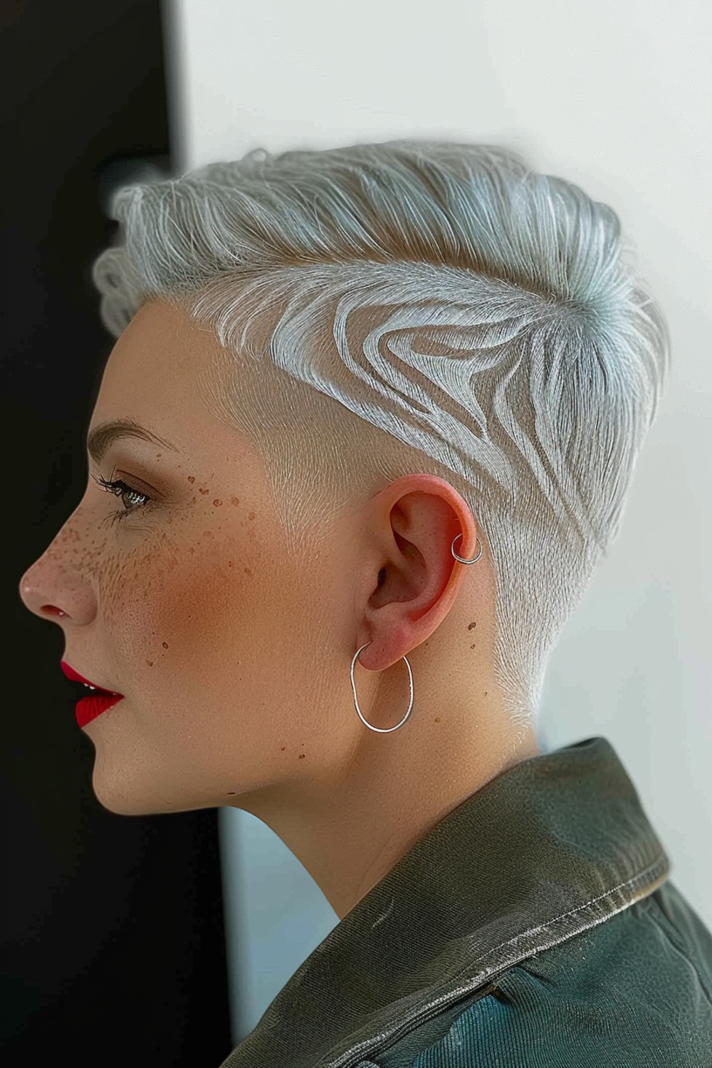 Undercut pixie with patterns