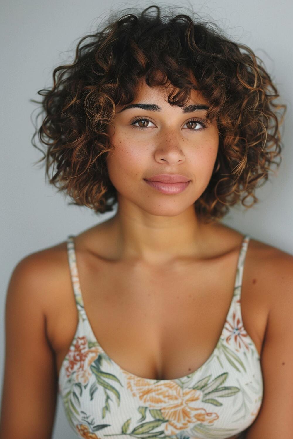 Short layered permed hair