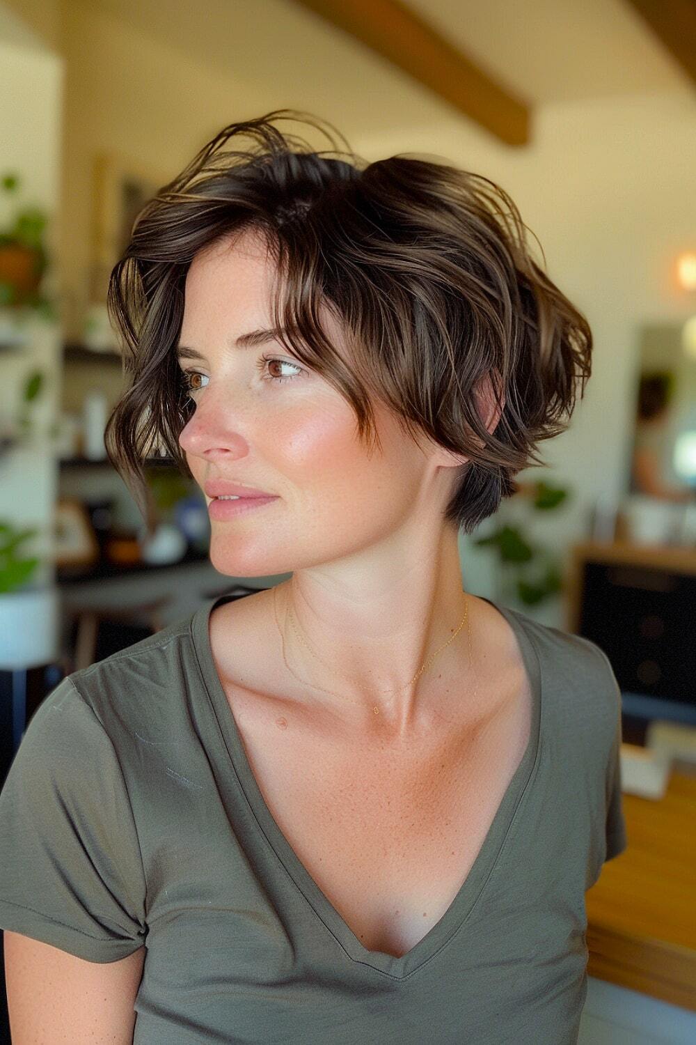 Wash-and-wear ear-length bob