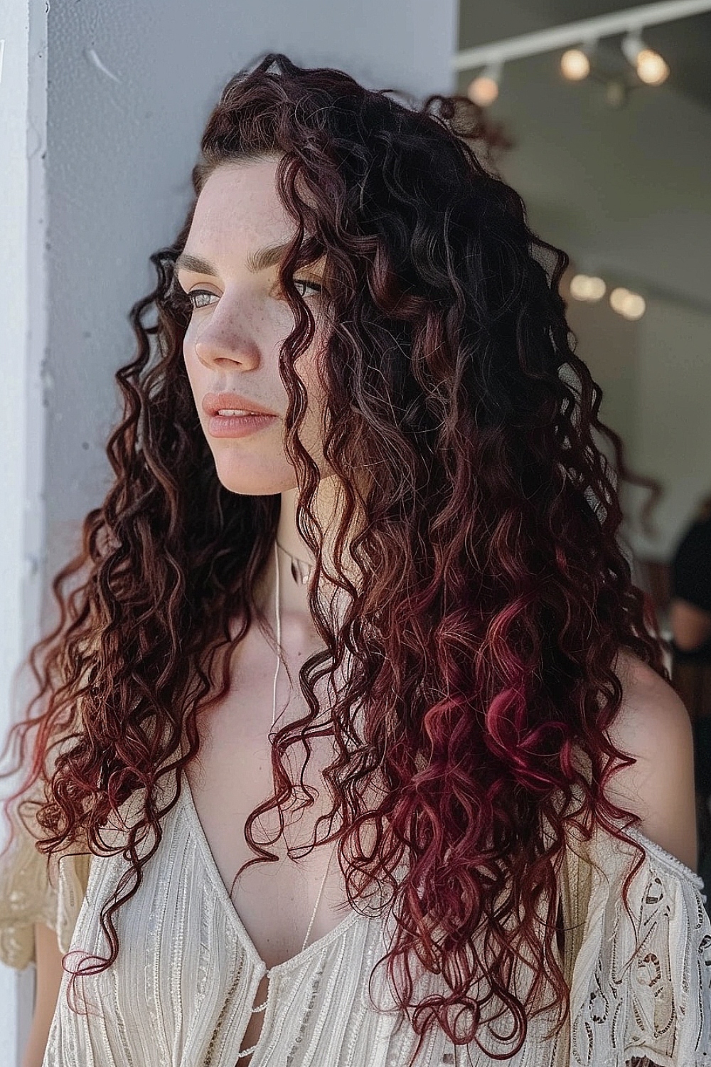 Wild curls with subtle red undertones